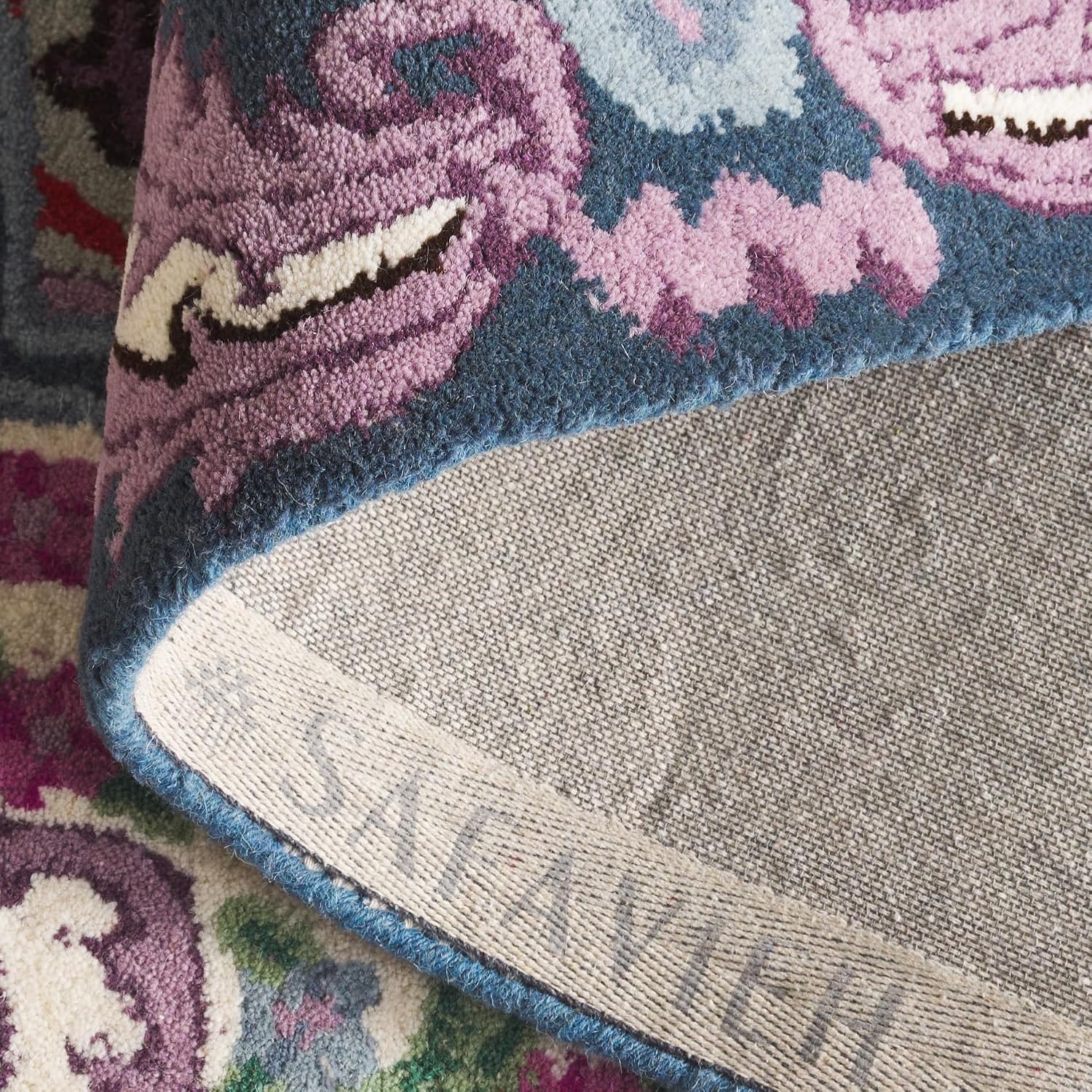 image:imageSAFAVIEH Area Rug 8x10 Bellagio Collection Large Blue amp Pink Handmade Wool Medallion Design Ideal for Living Room Bedroom Office Dining Space BLG535MPinkIvory