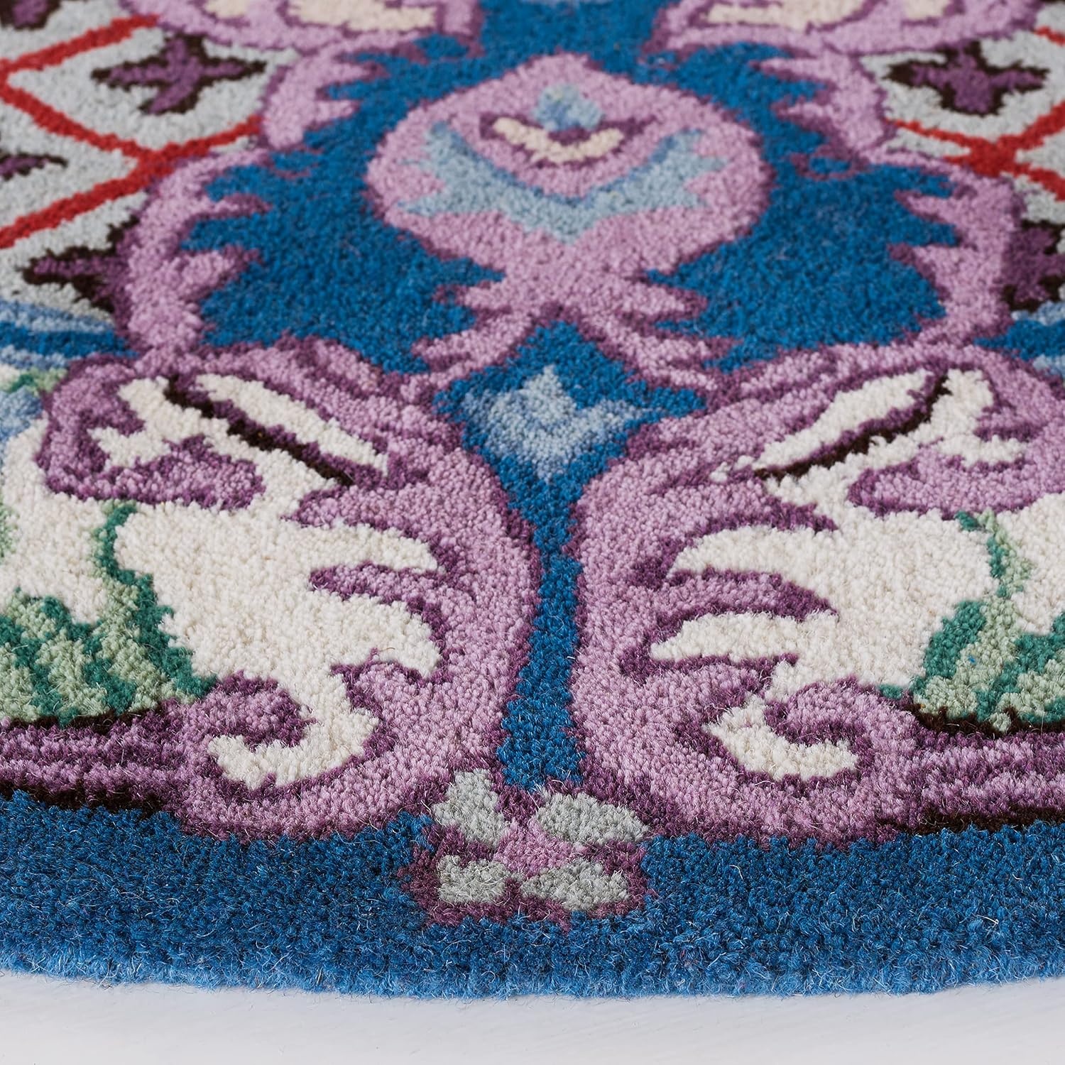image:imageSAFAVIEH Area Rug 8x10 Bellagio Collection Large Blue amp Pink Handmade Wool Medallion Design Ideal for Living Room Bedroom Office Dining Space BLG535MPinkIvory