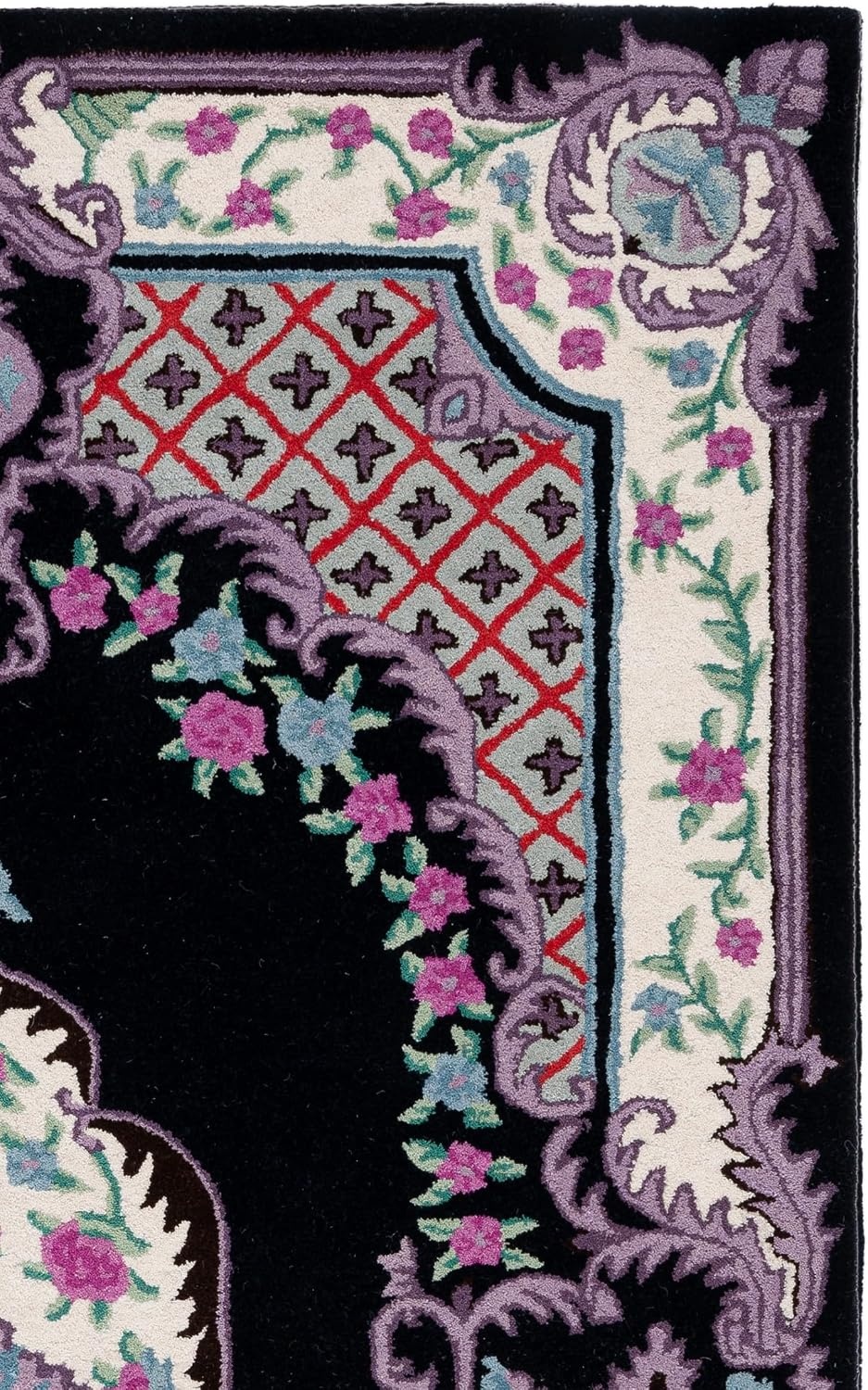 image:imageSAFAVIEH Area Rug 8x10 Bellagio Collection Large Blue amp Pink Handmade Wool Medallion Design Ideal for Living Room Bedroom Office Dining Space BLG535MBlackIvory