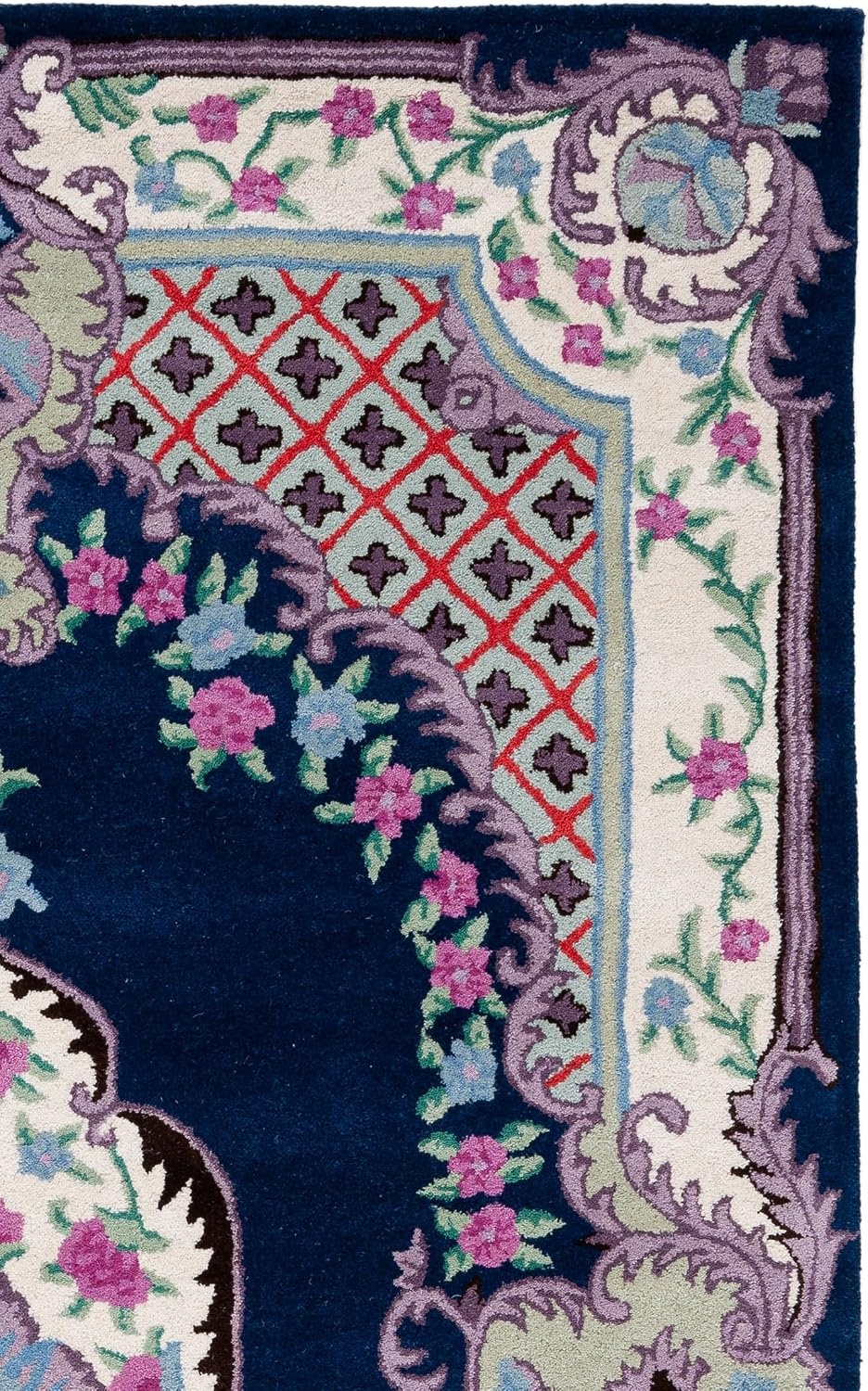 image:imageSAFAVIEH Area Rug 8x10 Bellagio Collection Large Blue amp Pink Handmade Wool Medallion Design Ideal for Living Room Bedroom Office Dining Space BLG535MNavyIvory