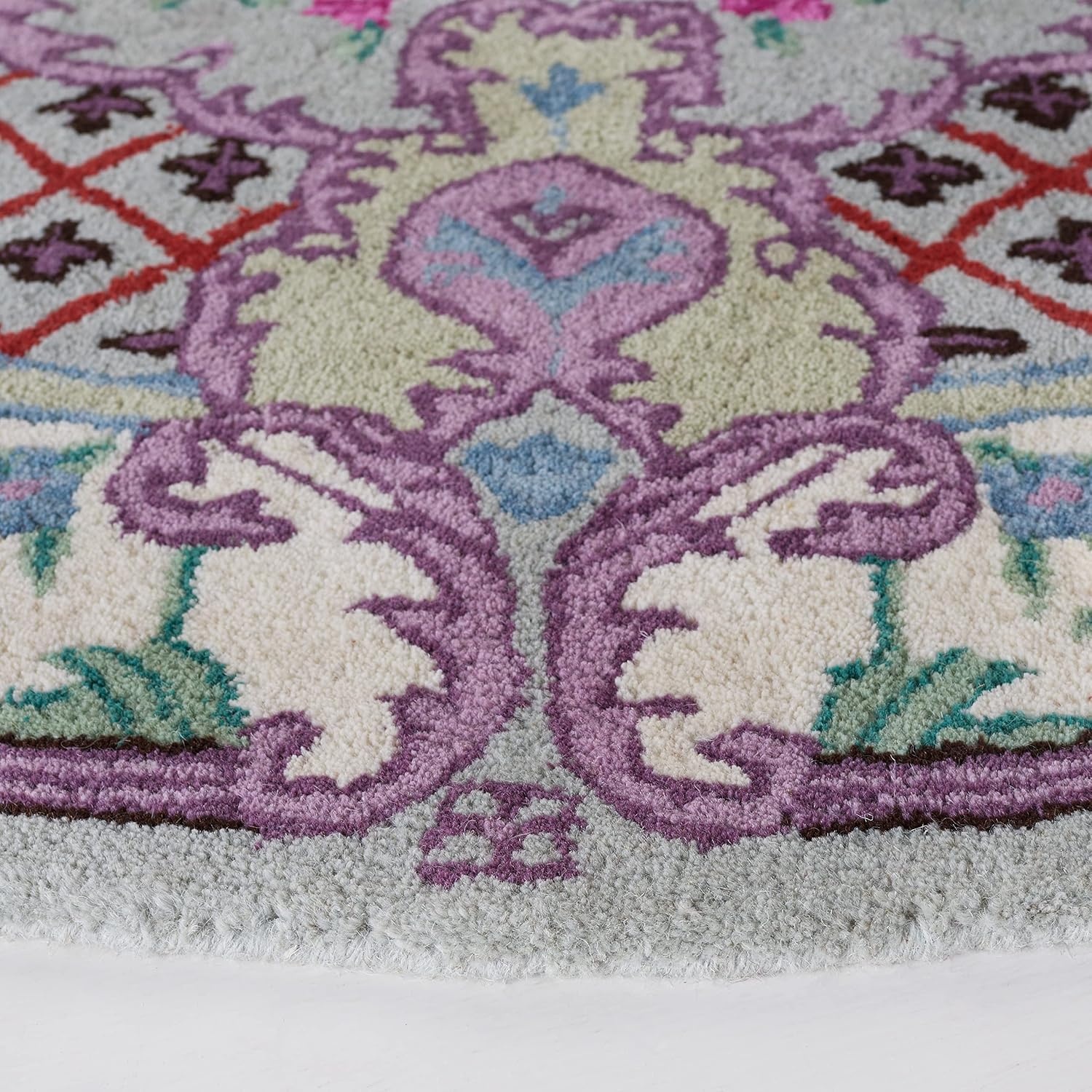 image:imageSAFAVIEH Area Rug 8x10 Bellagio Collection Large Blue amp Pink Handmade Wool Medallion Design Ideal for Living Room Bedroom Office Dining Space BLG535MLight GreenIvory
