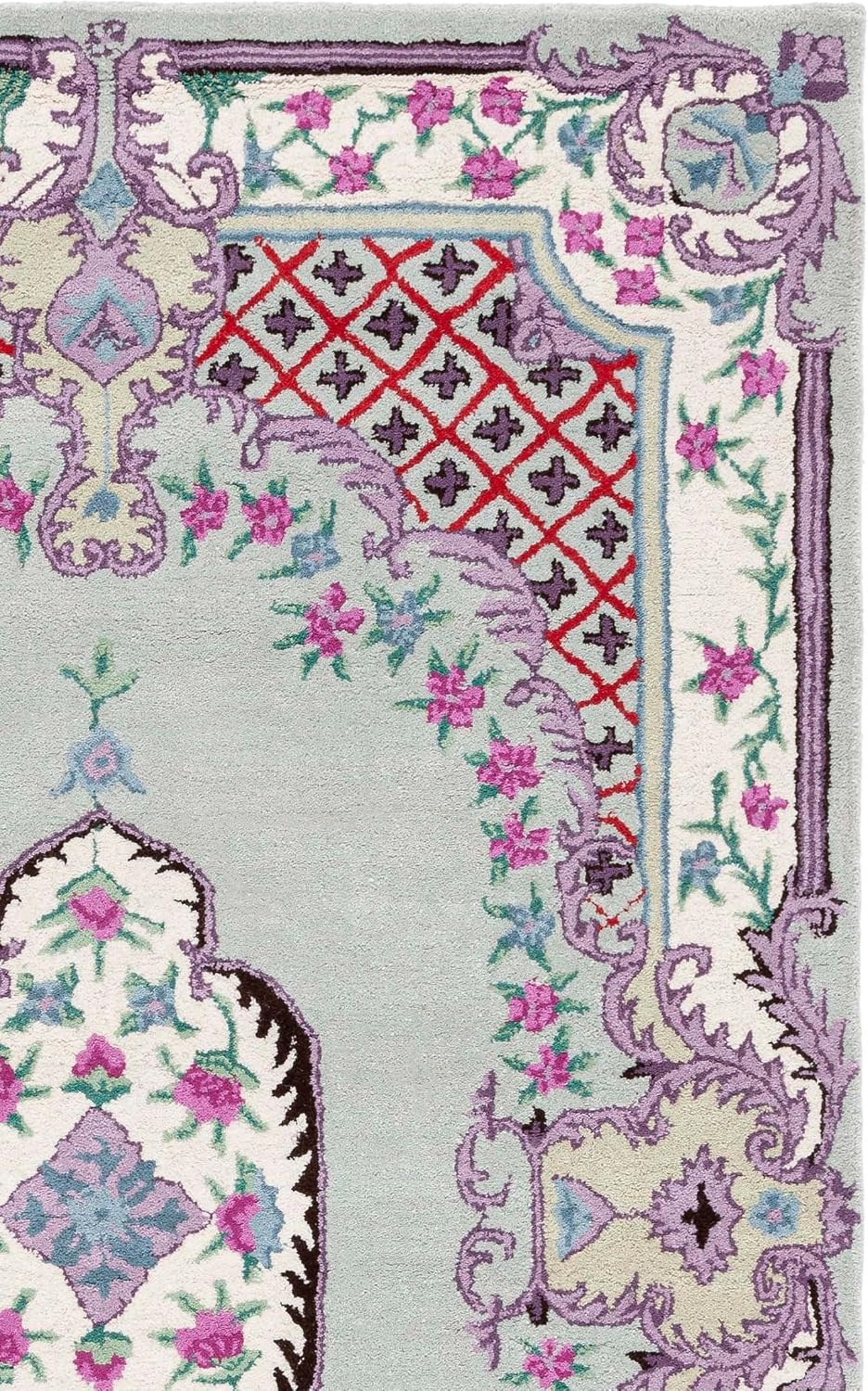 image:imageSAFAVIEH Area Rug 8x10 Bellagio Collection Large Blue amp Pink Handmade Wool Medallion Design Ideal for Living Room Bedroom Office Dining Space BLG535MLight GreenIvory