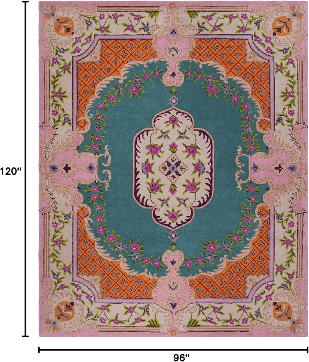 image:imageSAFAVIEH Area Rug 8x10 Bellagio Collection Large Blue amp Pink Handmade Wool Medallion Design Ideal for Living Room Bedroom Office Dining Space BLG535MBluePink
