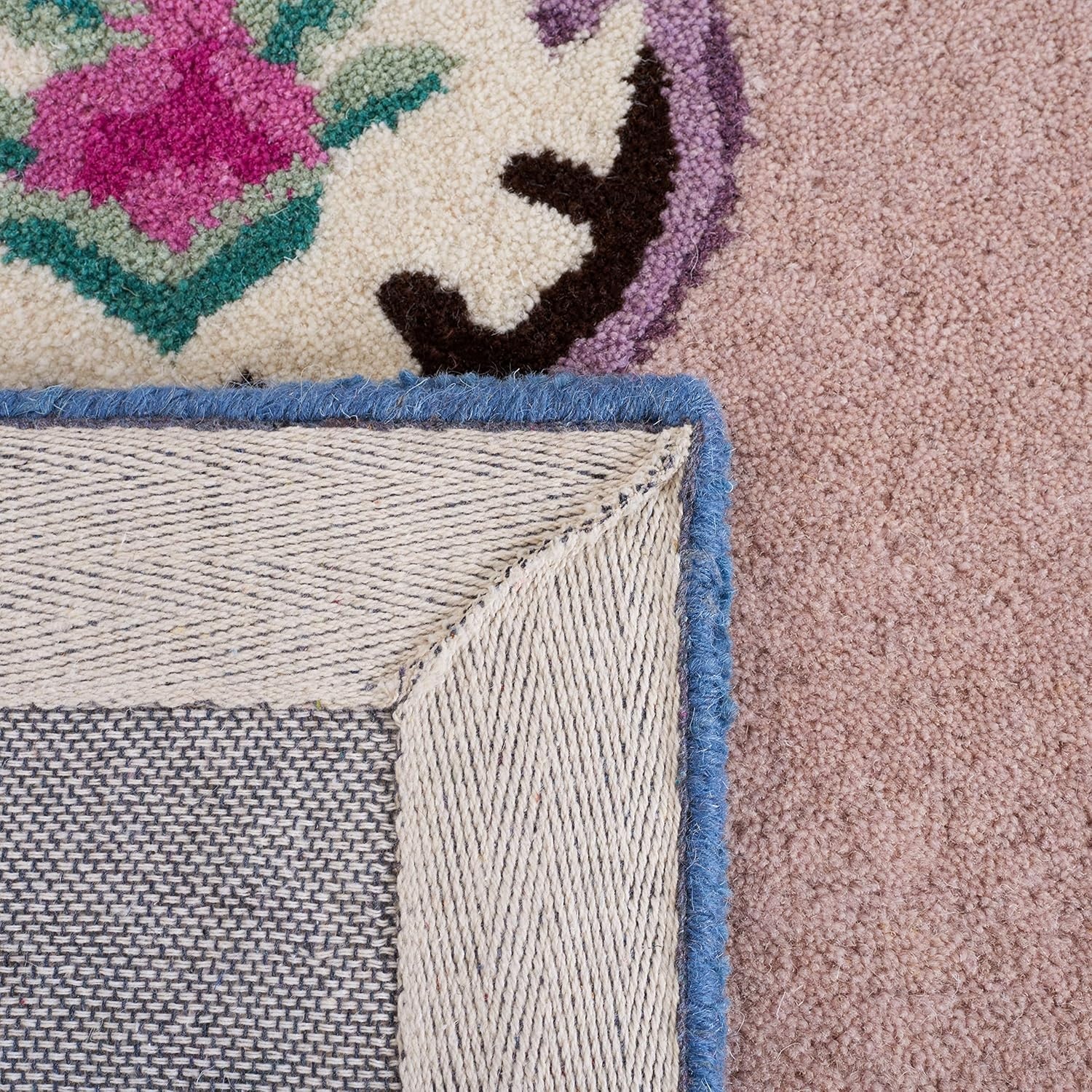 image:imageSAFAVIEH Area Rug 8x10 Bellagio Collection Large Blue amp Pink Handmade Wool Medallion Design Ideal for Living Room Bedroom Office Dining Space BLG535MPinkIvory