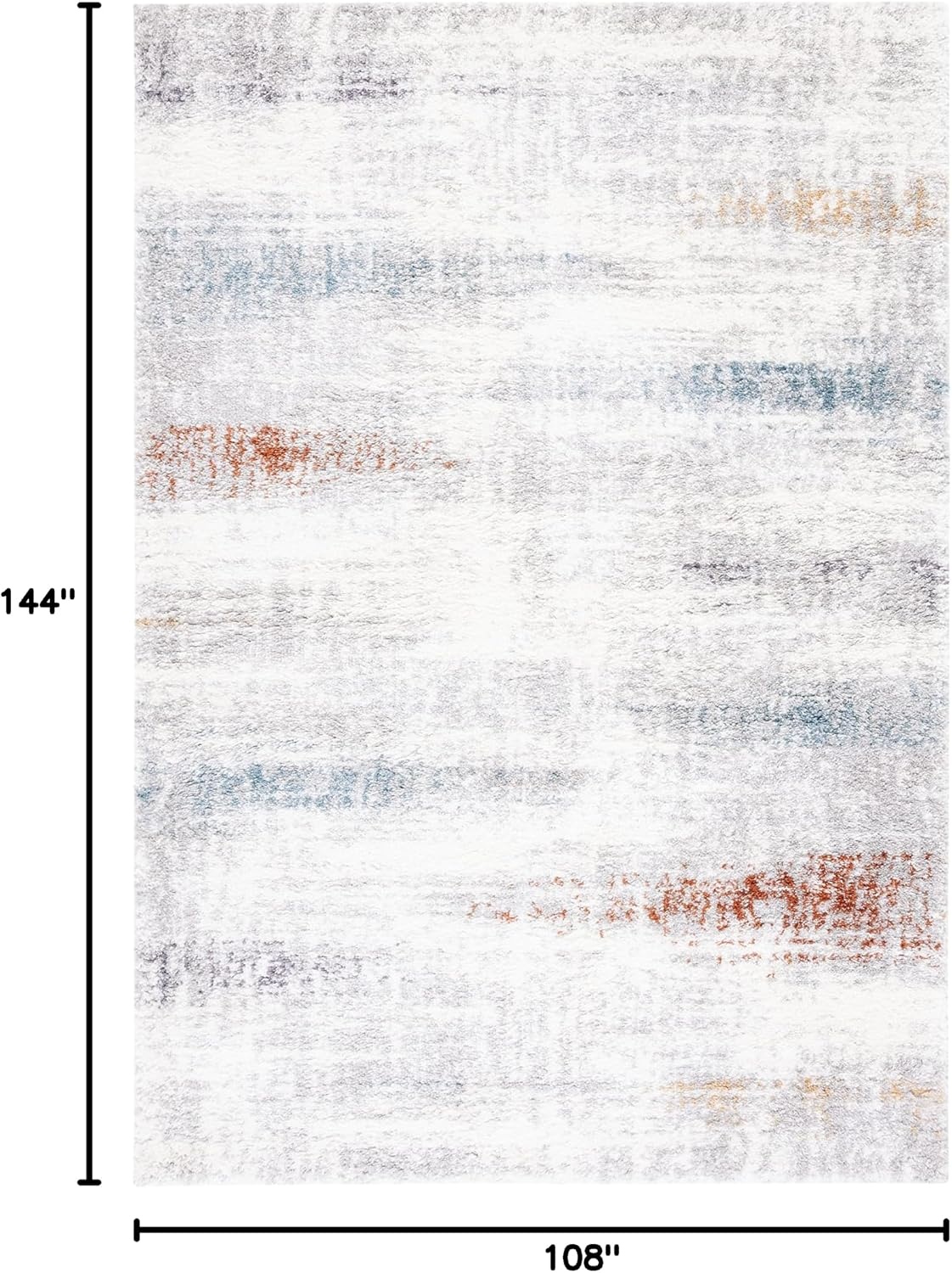 image:imageSAFAVIEH Area Rug 8x10 Berber Shag Collection Large Blue Rust amp Ivory Modern Design NonShedding amp Easy Cleaning Plush Thick Pile Ideal for Living Room Bedroom Dining Space BER581ABlue RustIvory