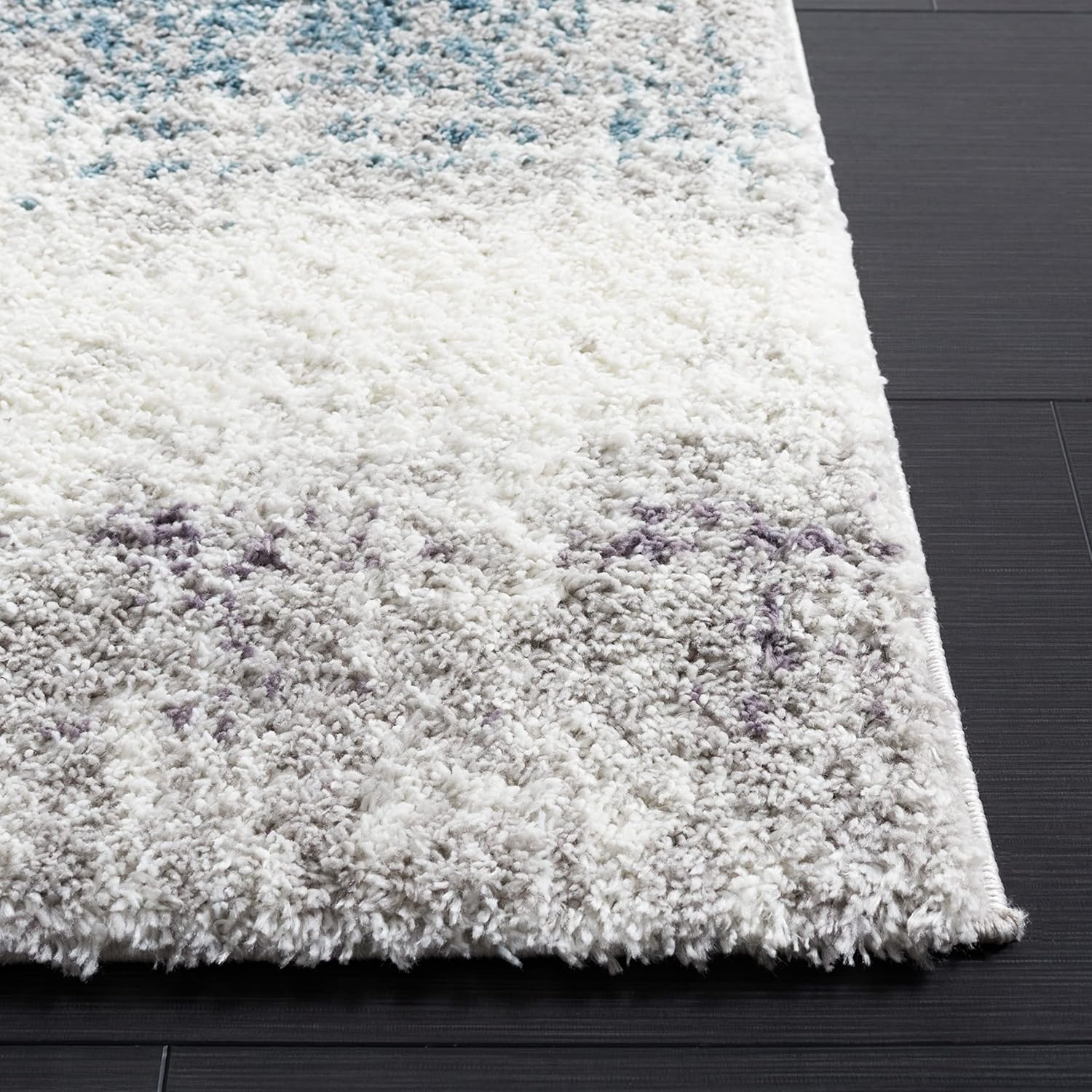 image:imageSAFAVIEH Area Rug 8x10 Berber Shag Collection Large Blue Rust amp Ivory Modern Design NonShedding amp Easy Cleaning Plush Thick Pile Ideal for Living Room Bedroom Dining Space BER581ABlue RustIvory