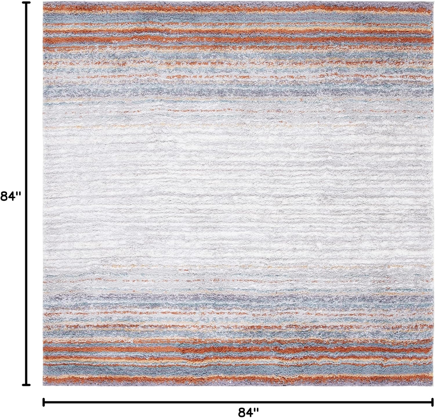 image:imageSAFAVIEH Area Rug 8x10 Berber Shag Collection Large Blue Rust amp Ivory Modern Design NonShedding amp Easy Cleaning Plush Thick Pile Ideal for Living Room Bedroom Dining Space BER571ABlue RustIvory