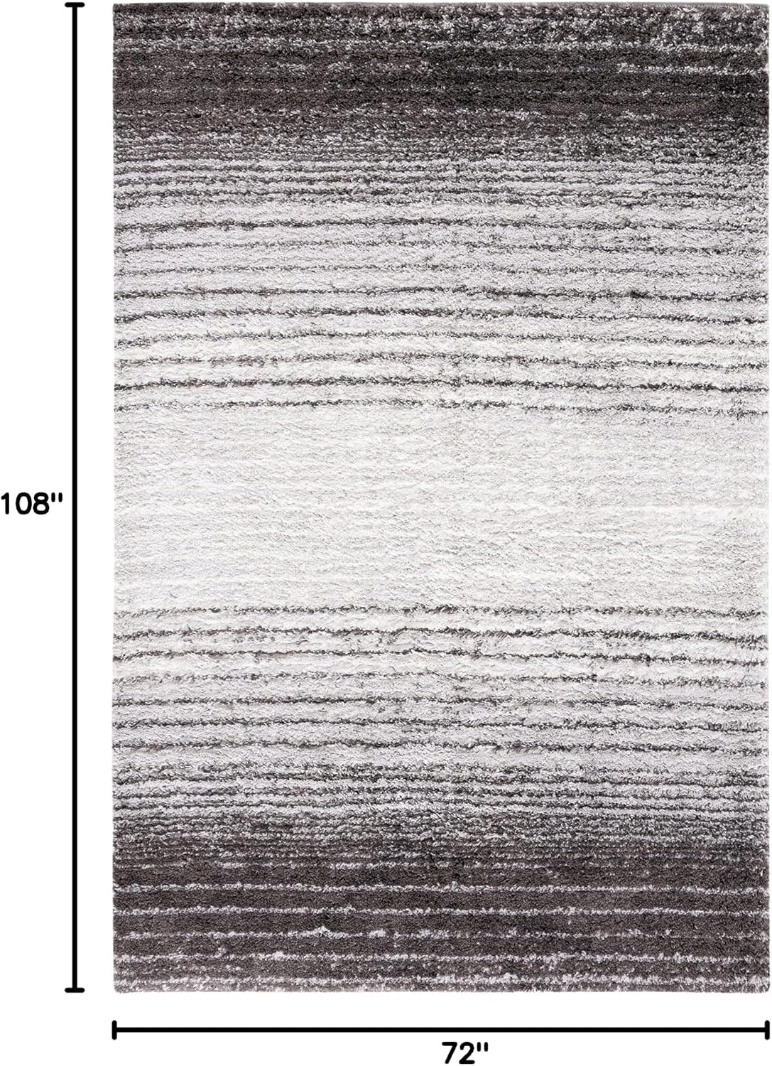 image:imageSAFAVIEH Area Rug 8x10 Berber Shag Collection Large Blue Rust amp Ivory Modern Design NonShedding amp Easy Cleaning Plush Thick Pile Ideal for Living Room Bedroom Dining Space BER571AGreyDark Grey