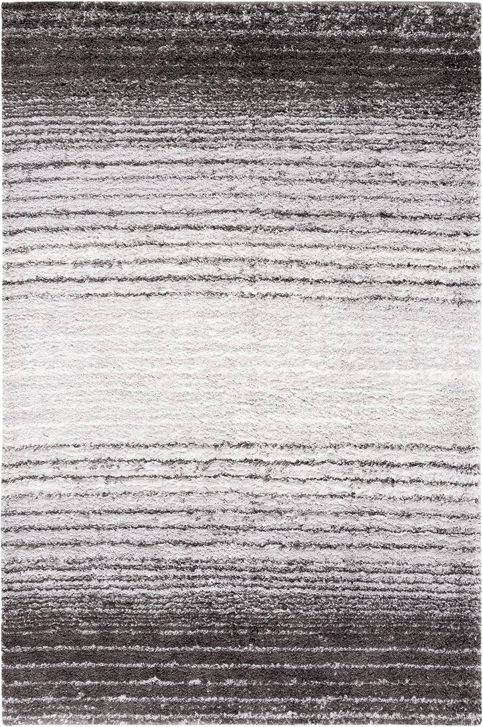image:imageSAFAVIEH Area Rug 8x10 Berber Shag Collection Large Blue Rust amp Ivory Modern Design NonShedding amp Easy Cleaning Plush Thick Pile Ideal for Living Room Bedroom Dining Space BER571AGreyDark Grey