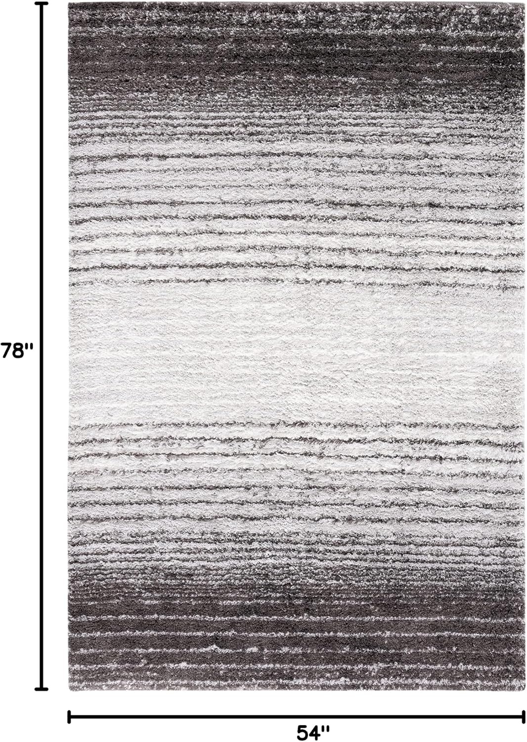 image:imageSAFAVIEH Area Rug 8x10 Berber Shag Collection Large Blue Rust amp Ivory Modern Design NonShedding amp Easy Cleaning Plush Thick Pile Ideal for Living Room Bedroom Dining Space BER571AGreyDark Grey