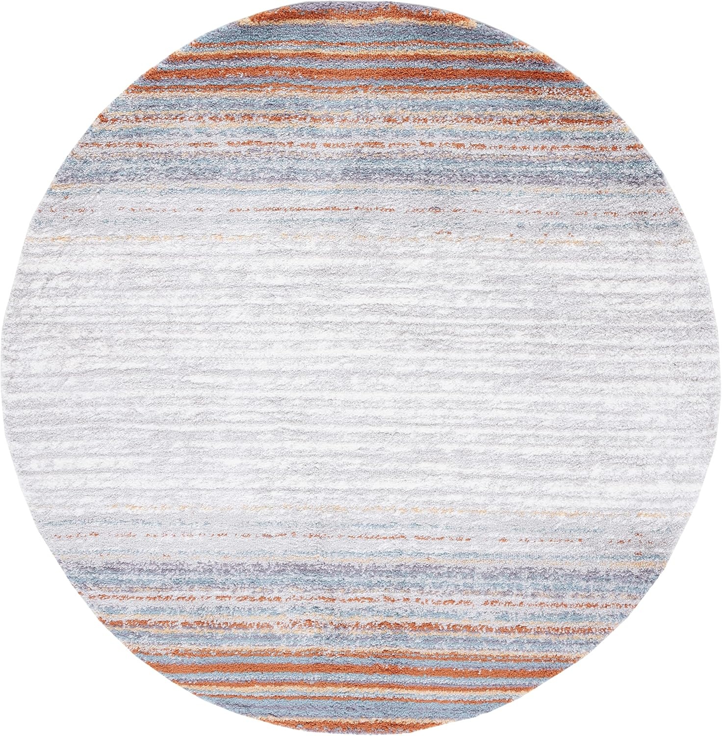 image:imageSAFAVIEH Area Rug 8x10 Berber Shag Collection Large Blue Rust amp Ivory Modern Design NonShedding amp Easy Cleaning Plush Thick Pile Ideal for Living Room Bedroom Dining Space BER571ABlue RustIvory
