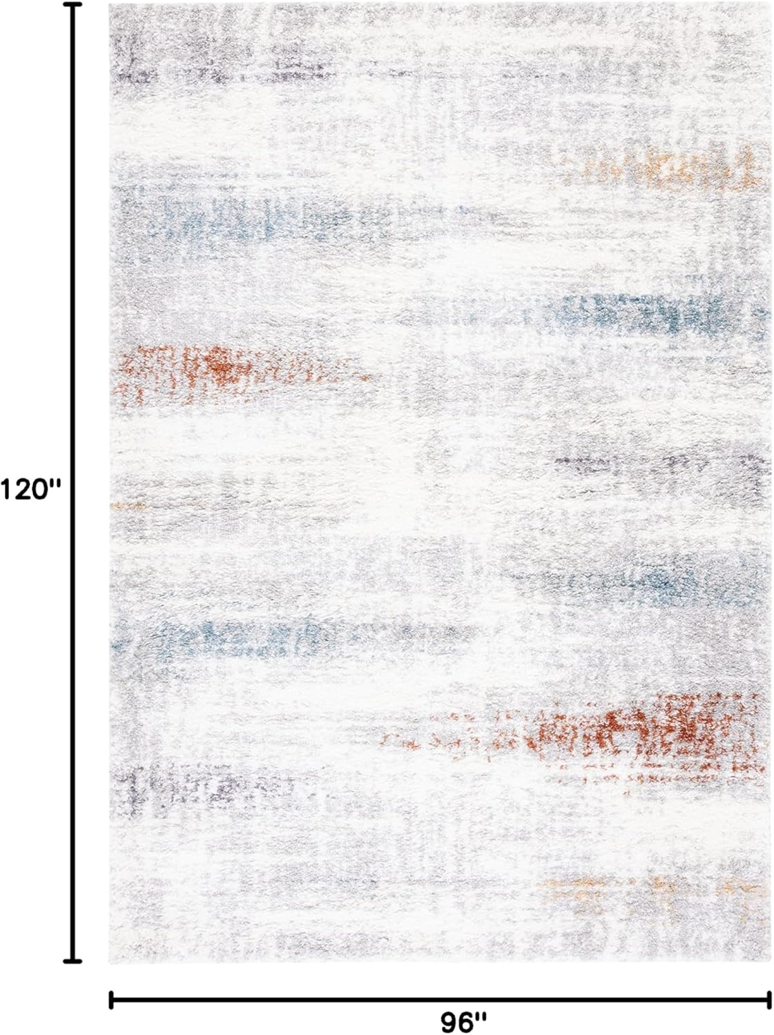 image:imageSAFAVIEH Area Rug 8x10 Berber Shag Collection Large Blue Rust amp Ivory Modern Design NonShedding amp Easy Cleaning Plush Thick Pile Ideal for Living Room Bedroom Dining Space BER581ABlue RustIvory