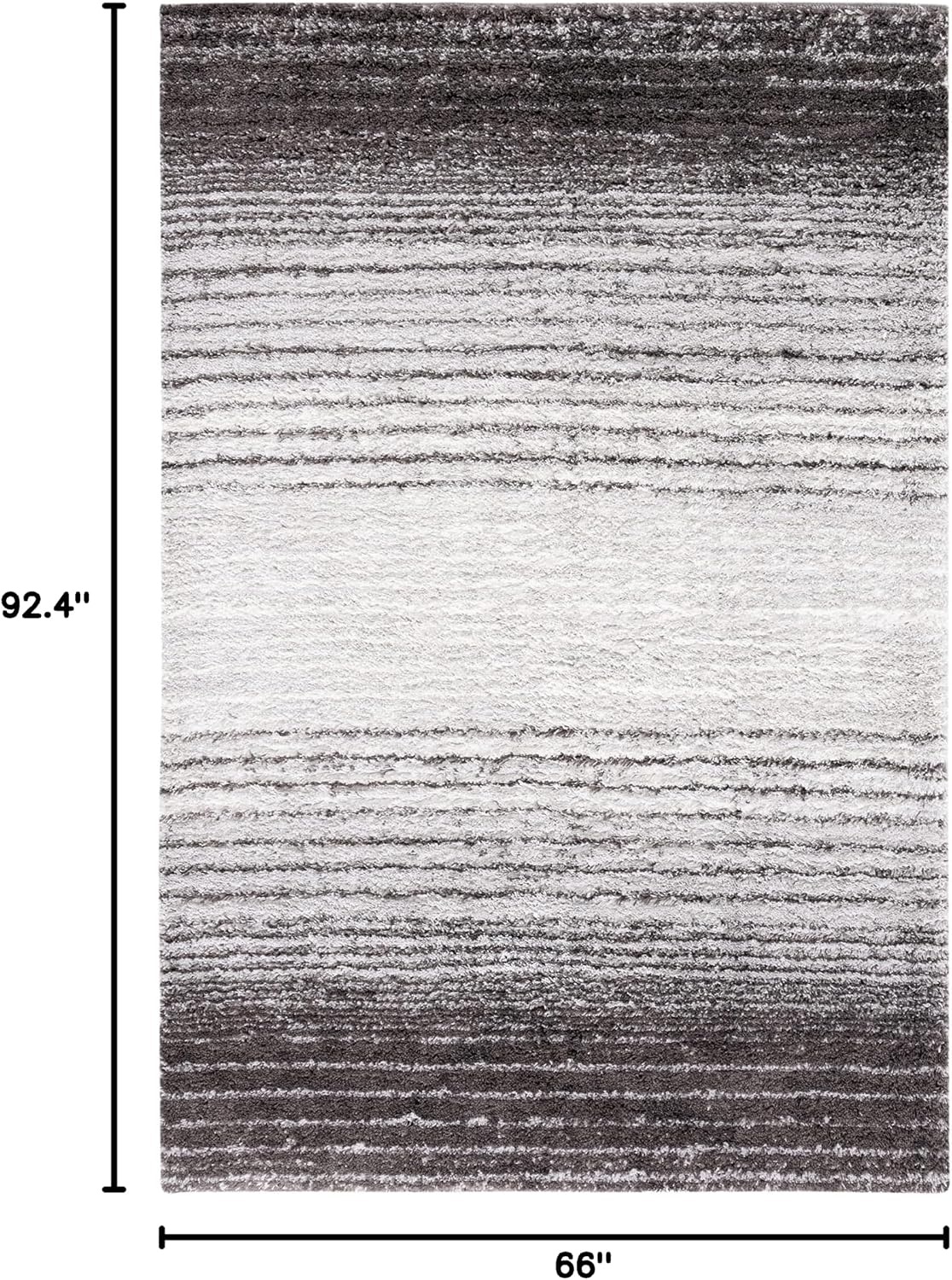 image:imageSAFAVIEH Area Rug 8x10 Berber Shag Collection Large Blue Rust amp Ivory Modern Design NonShedding amp Easy Cleaning Plush Thick Pile Ideal for Living Room Bedroom Dining Space BER571AGreyDark Grey
