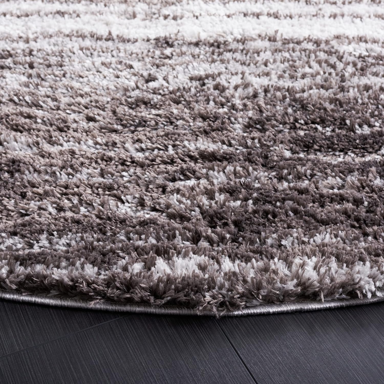 image:imageSAFAVIEH Area Rug 8x10 Berber Shag Collection Large Blue Rust amp Ivory Modern Design NonShedding amp Easy Cleaning Plush Thick Pile Ideal for Living Room Bedroom Dining Space BER571AGreyDark Grey