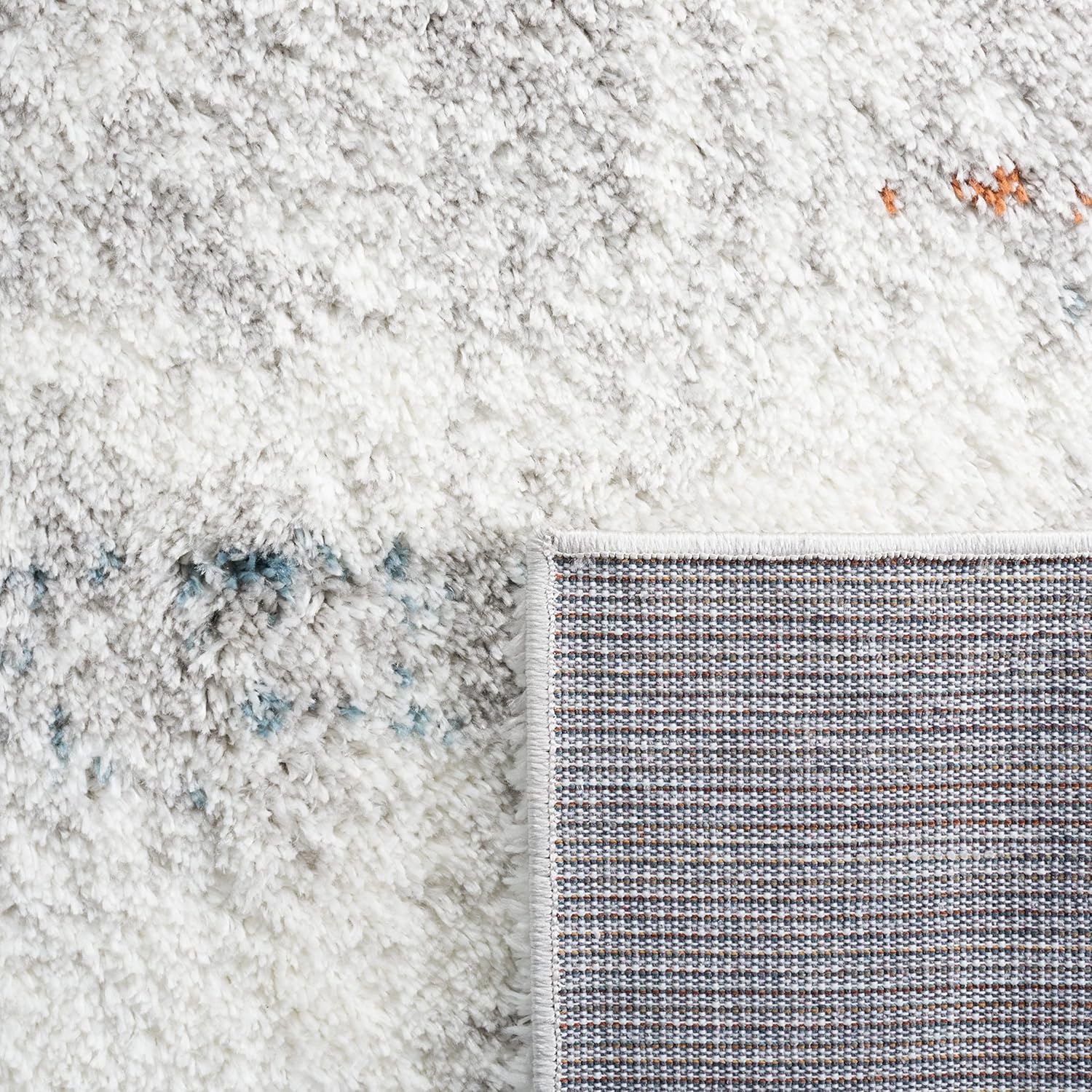 image:imageSAFAVIEH Area Rug 8x10 Berber Shag Collection Large Blue Rust amp Ivory Modern Design NonShedding amp Easy Cleaning Plush Thick Pile Ideal for Living Room Bedroom Dining Space BER581ABlue RustIvory