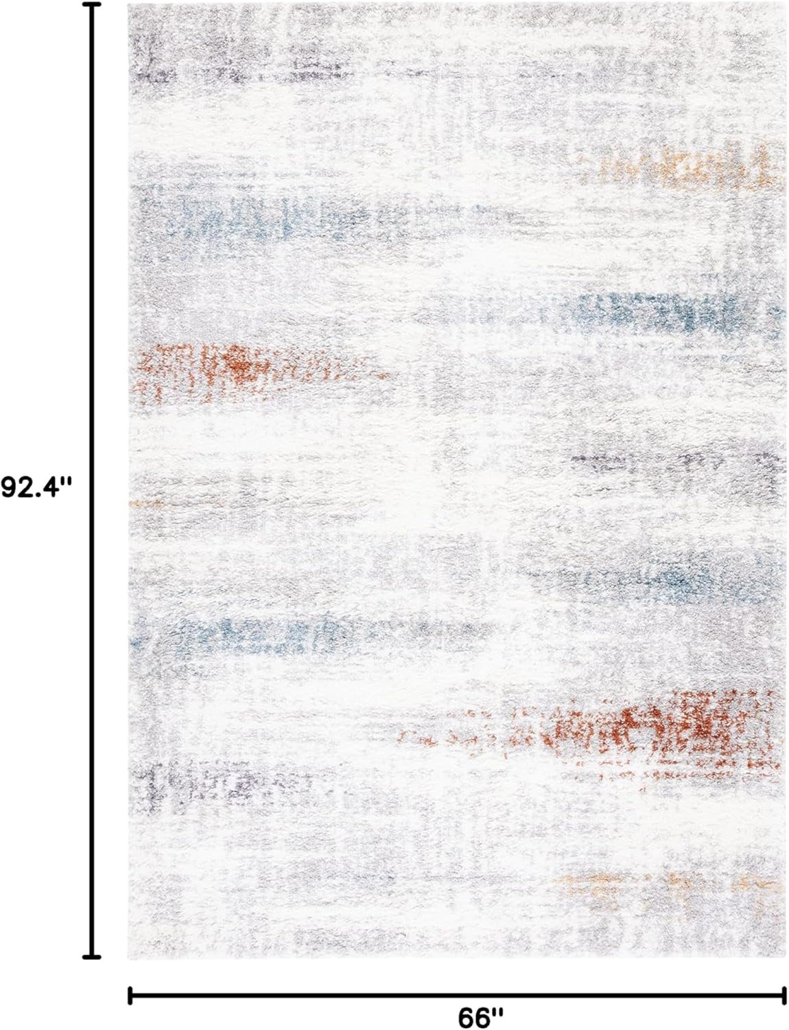 image:imageSAFAVIEH Area Rug 8x10 Berber Shag Collection Large Blue Rust amp Ivory Modern Design NonShedding amp Easy Cleaning Plush Thick Pile Ideal for Living Room Bedroom Dining Space BER581ABlue RustIvory