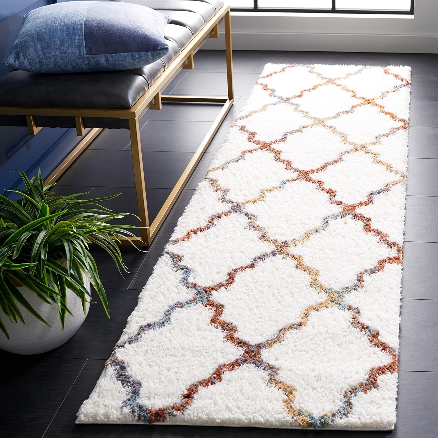 image:imageSAFAVIEH Area Rug 8x10 Berber Shag Collection Large Dark Beige amp Ivory Moroccan Design NonShedding amp Easy Cleaning Plush Thick Pile Ideal for Living Room Bedroom Dining Space BER575DIvoryMulti