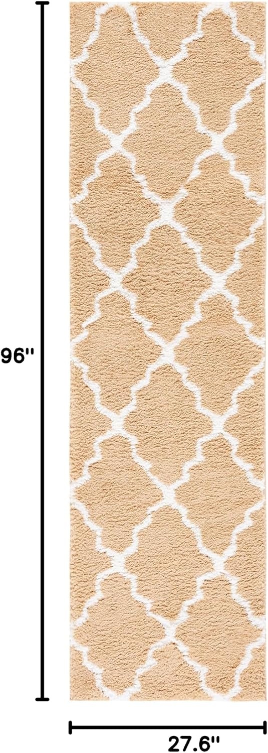 image:imageSAFAVIEH Area Rug 8x10 Berber Shag Collection Large Dark Beige amp Ivory Moroccan Design NonShedding amp Easy Cleaning Plush Thick Pile Ideal for Living Room Bedroom Dining Space BER575DDark BeigeIvory