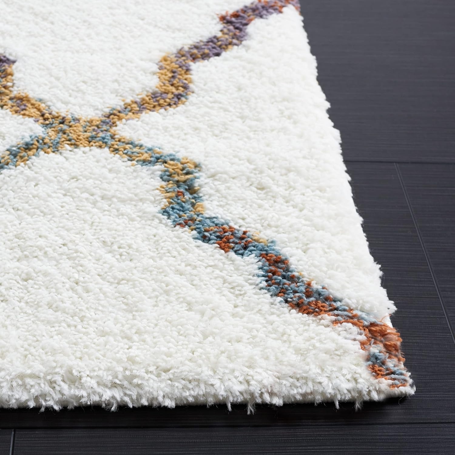 image:imageSAFAVIEH Area Rug 8x10 Berber Shag Collection Large Dark Beige amp Ivory Moroccan Design NonShedding amp Easy Cleaning Plush Thick Pile Ideal for Living Room Bedroom Dining Space BER575DIvoryMulti