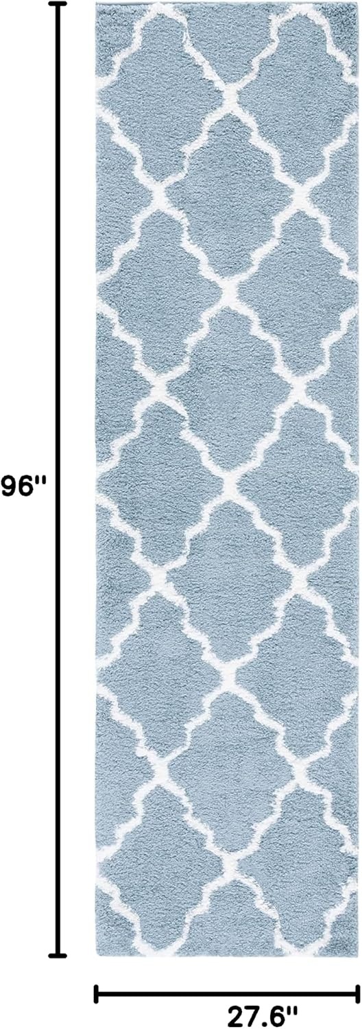 image:imageSAFAVIEH Area Rug 8x10 Berber Shag Collection Large Dark Beige amp Ivory Moroccan Design NonShedding amp Easy Cleaning Plush Thick Pile Ideal for Living Room Bedroom Dining Space BER575DBlue RustIvory