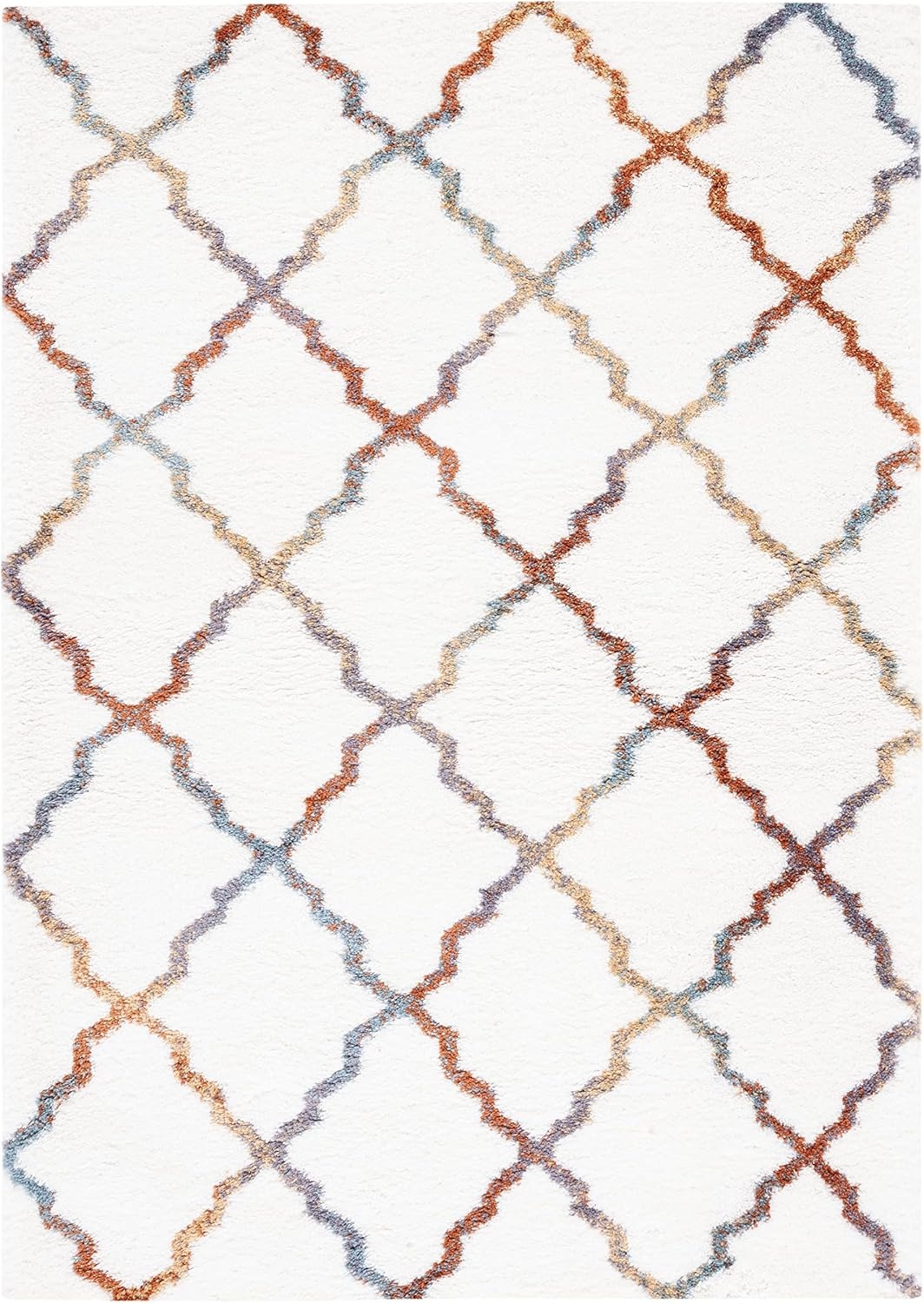 image:imageSAFAVIEH Area Rug 8x10 Berber Shag Collection Large Dark Beige amp Ivory Moroccan Design NonShedding amp Easy Cleaning Plush Thick Pile Ideal for Living Room Bedroom Dining Space BER575DIvoryMulti