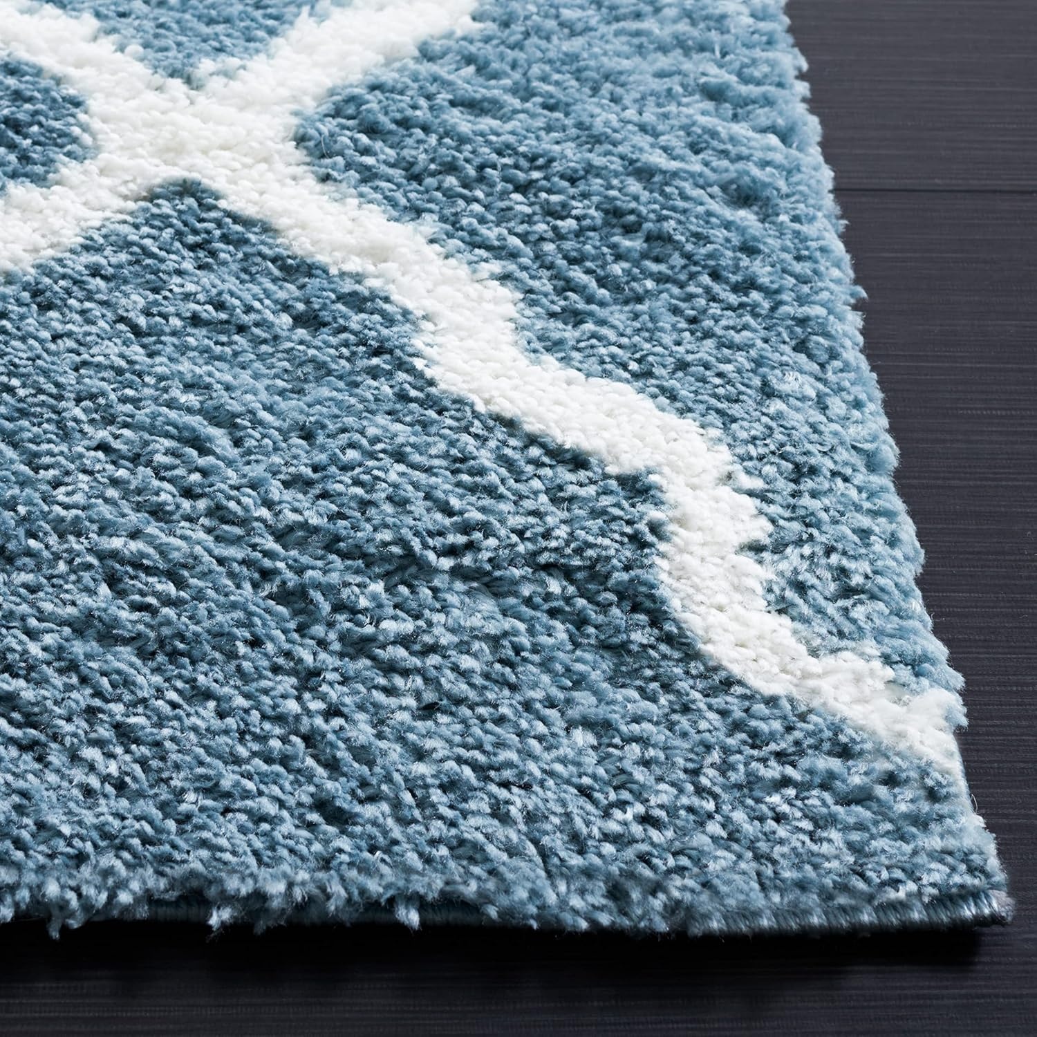 image:imageSAFAVIEH Area Rug 8x10 Berber Shag Collection Large Dark Beige amp Ivory Moroccan Design NonShedding amp Easy Cleaning Plush Thick Pile Ideal for Living Room Bedroom Dining Space BER575DBlue RustIvory