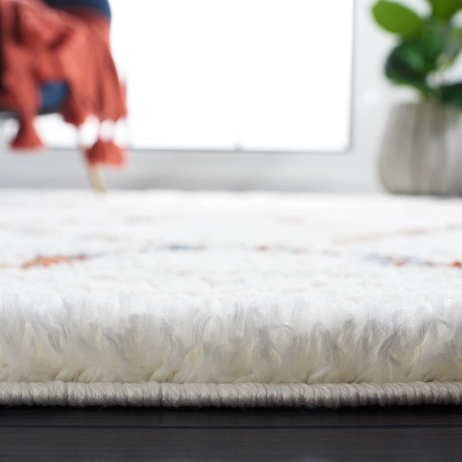 image:imageSAFAVIEH Area Rug 8x10 Berber Shag Collection Large Dark Beige amp Ivory Moroccan Design NonShedding amp Easy Cleaning Plush Thick Pile Ideal for Living Room Bedroom Dining Space BER575DIvoryMulti