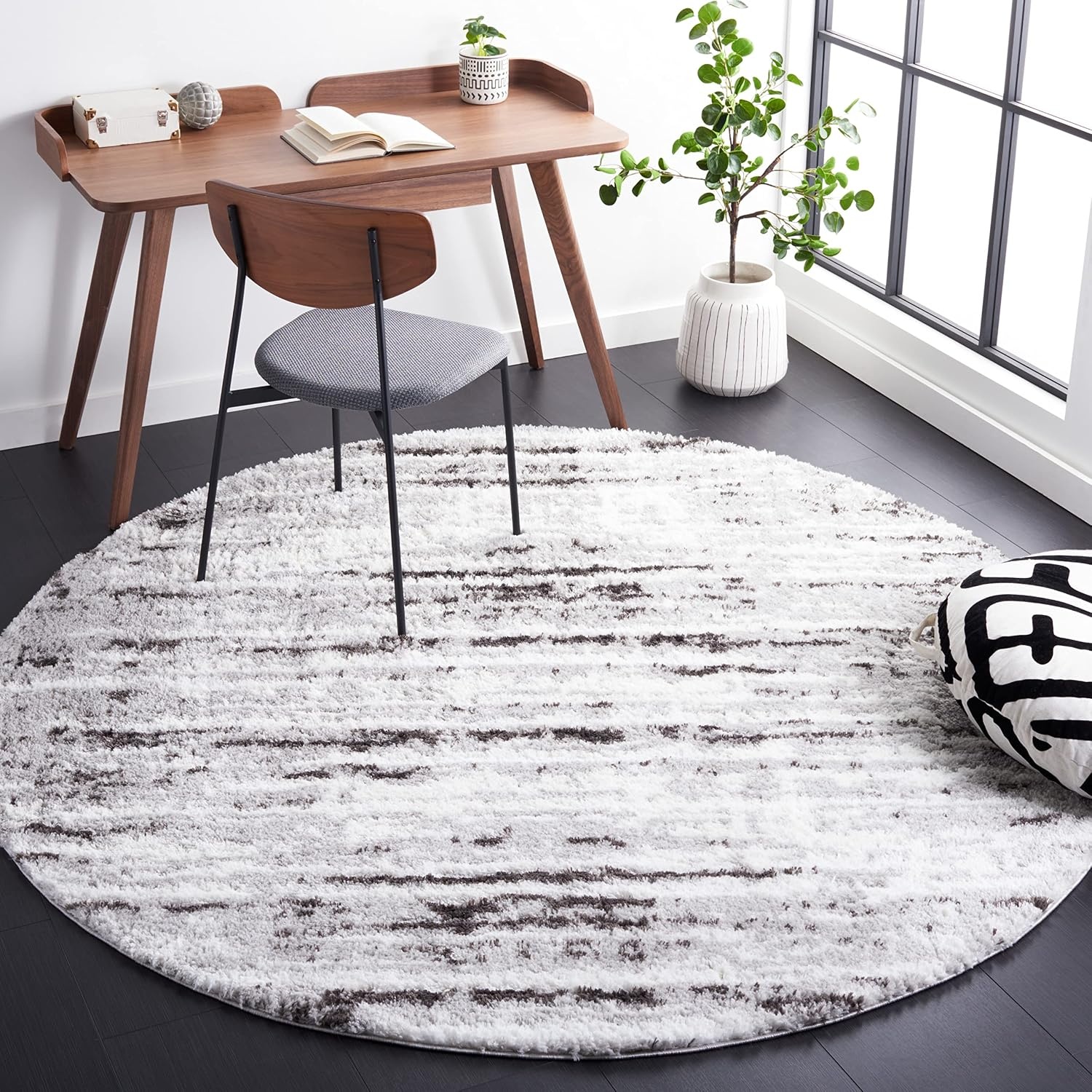 image:imageSAFAVIEH Area Rug 8x10 Berber Shag Collection Large Grey amp Dark Grey Modern Design NonShedding amp Easy Cleaning Plush Thick Pile Ideal for Living Room Bedroom Dining Space BER539FGreyDark Grey