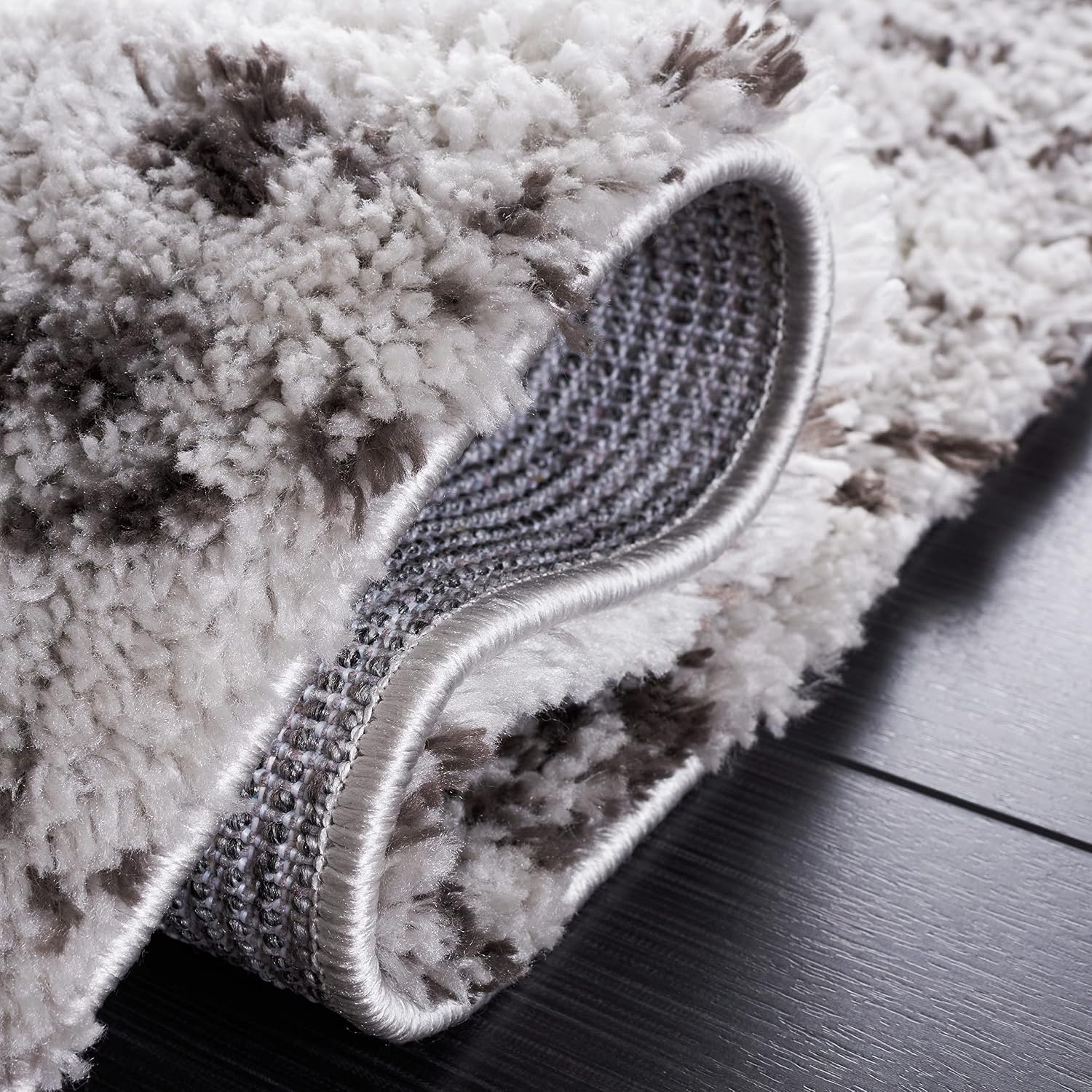 image:imageSAFAVIEH Area Rug 8x10 Berber Shag Collection Large Grey amp Dark Grey Modern Design NonShedding amp Easy Cleaning Plush Thick Pile Ideal for Living Room Bedroom Dining Space BER539FGreyDark Grey