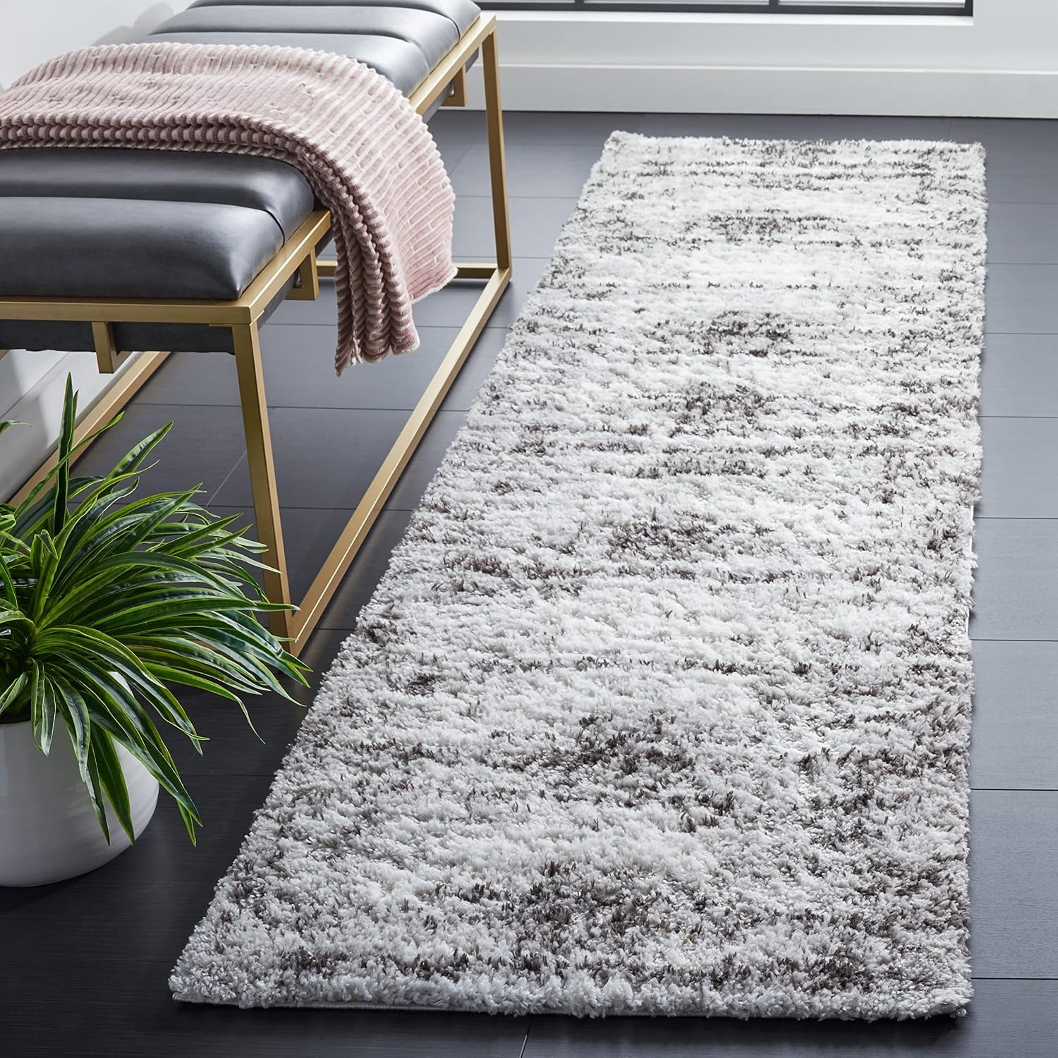image:imageSAFAVIEH Area Rug 8x10 Berber Shag Collection Large Grey amp Dark Grey Modern Design NonShedding amp Easy Cleaning Plush Thick Pile Ideal for Living Room Bedroom Dining Space BER539FGreyDark Grey