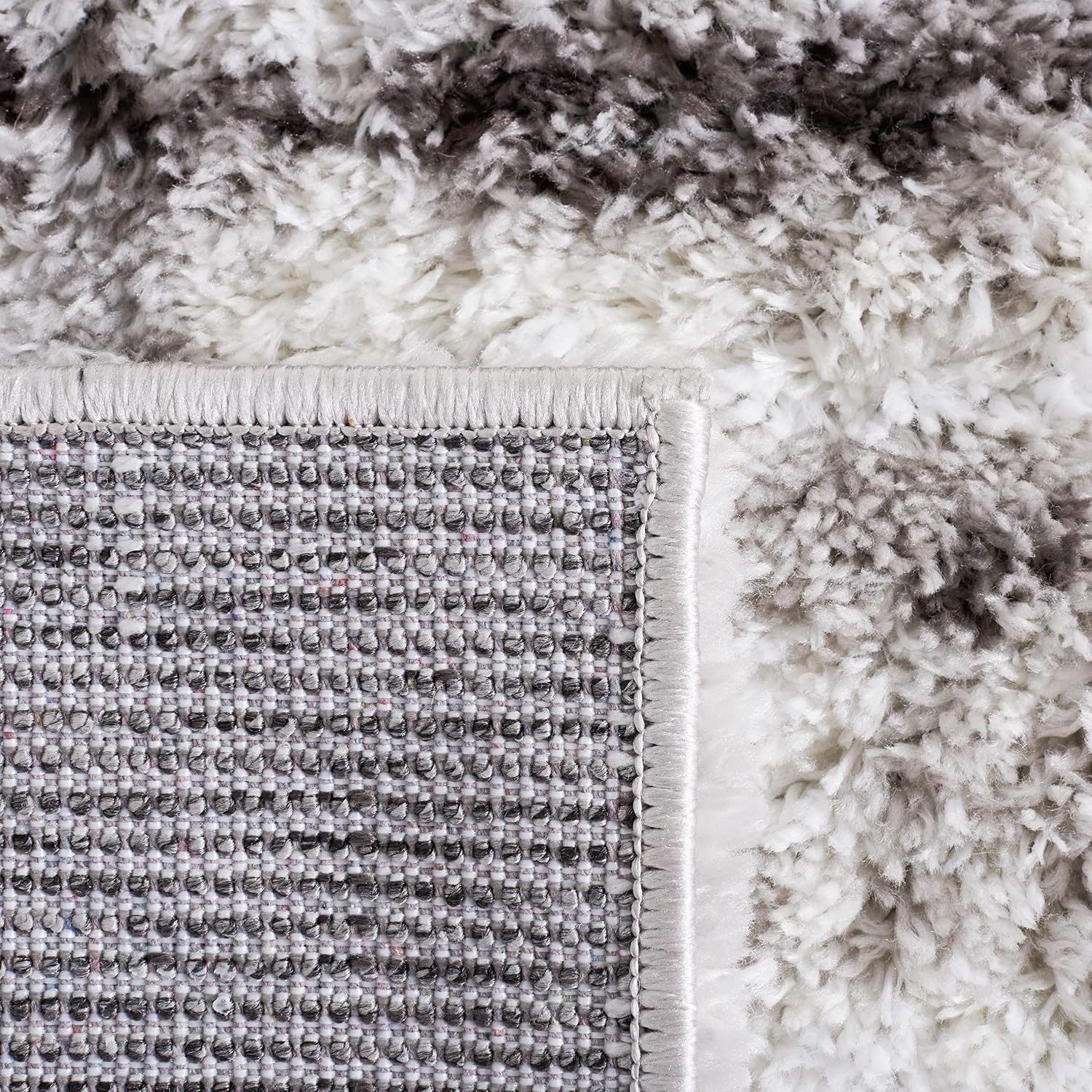 image:imageSAFAVIEH Area Rug 8x10 Berber Shag Collection Large Grey amp Dark Grey Modern Design NonShedding amp Easy Cleaning Plush Thick Pile Ideal for Living Room Bedroom Dining Space BER539FGreyDark Grey