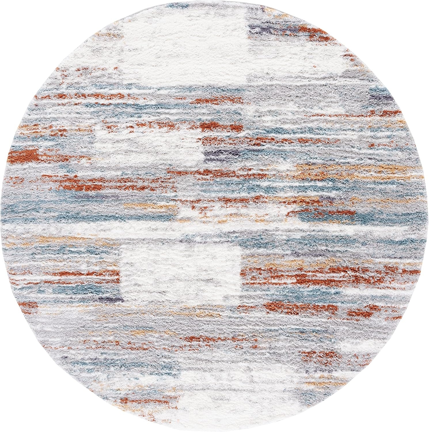 image:imageSAFAVIEH Area Rug 8x10 Berber Shag Collection Large Grey amp Light Grey Modern Design NonShedding amp Easy Cleaning Plush Thick Pile Ideal for Living Room Bedroom Dining Space BER541FBlue RustIvory