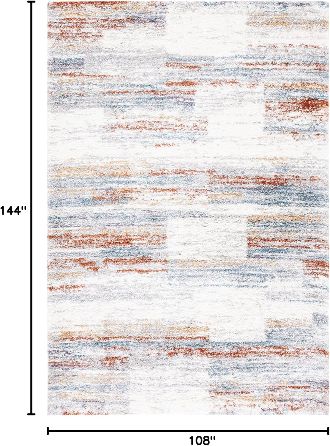 image:imageSAFAVIEH Area Rug 8x10 Berber Shag Collection Large Grey amp Light Grey Modern Design NonShedding amp Easy Cleaning Plush Thick Pile Ideal for Living Room Bedroom Dining Space BER541FBlue RustIvory