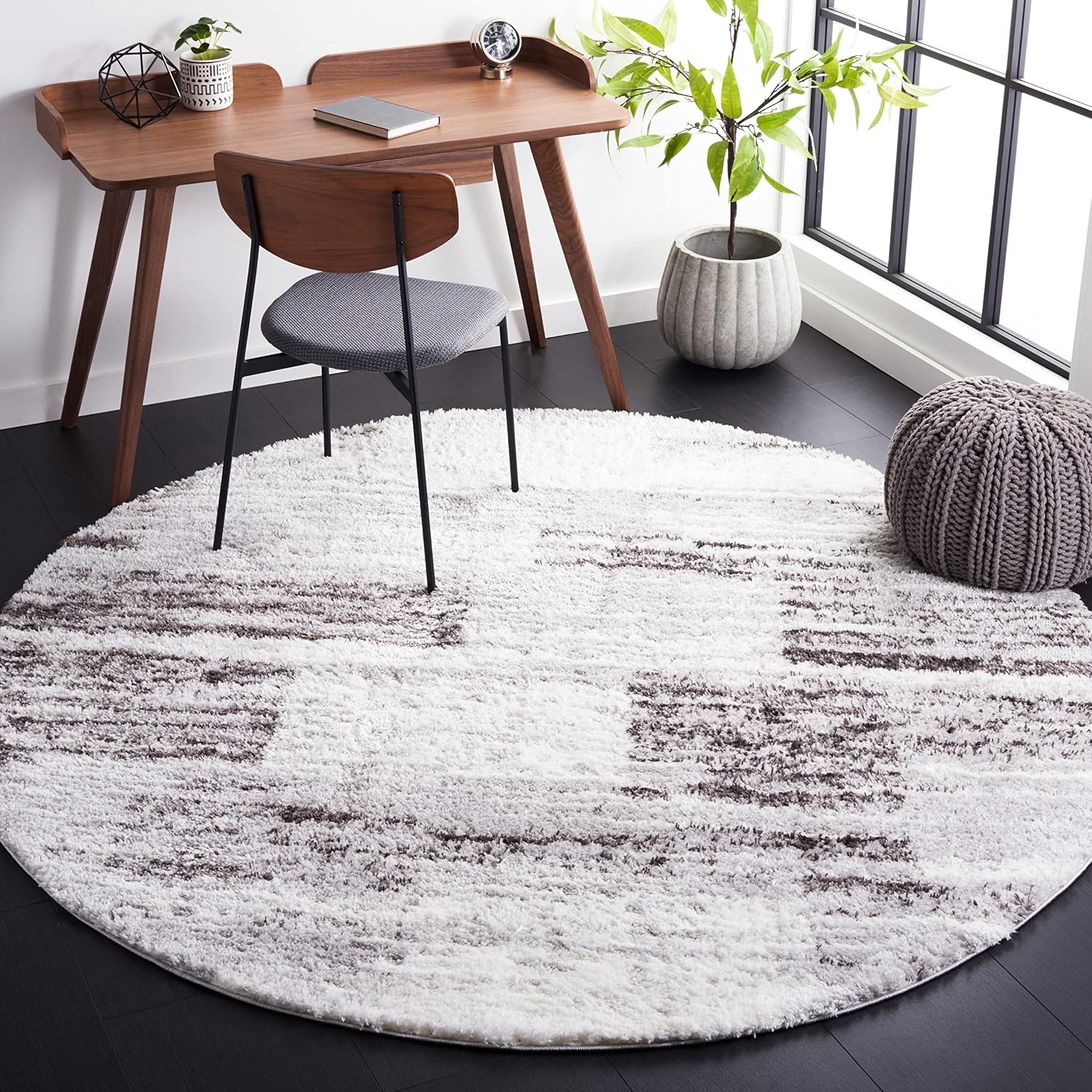 image:imageSAFAVIEH Area Rug 8x10 Berber Shag Collection Large Grey amp Light Grey Modern Design NonShedding amp Easy Cleaning Plush Thick Pile Ideal for Living Room Bedroom Dining Space BER541FGreyLight Grey