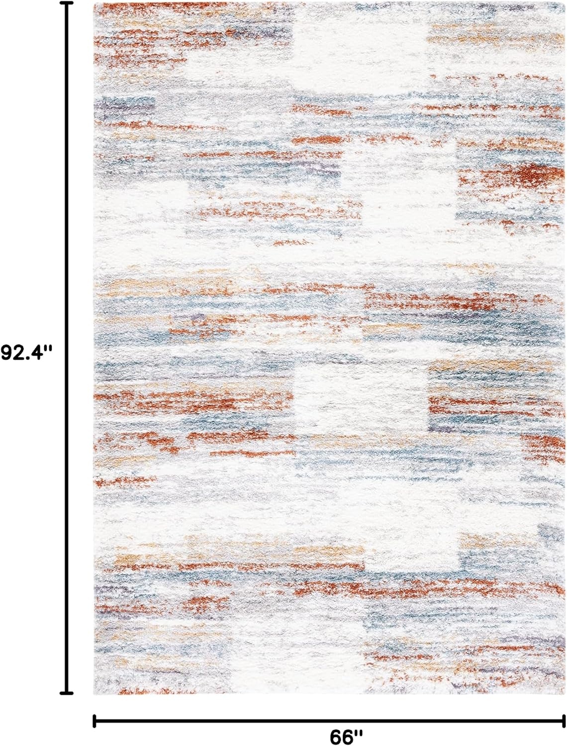 image:imageSAFAVIEH Area Rug 8x10 Berber Shag Collection Large Grey amp Light Grey Modern Design NonShedding amp Easy Cleaning Plush Thick Pile Ideal for Living Room Bedroom Dining Space BER541FBlue RustIvory