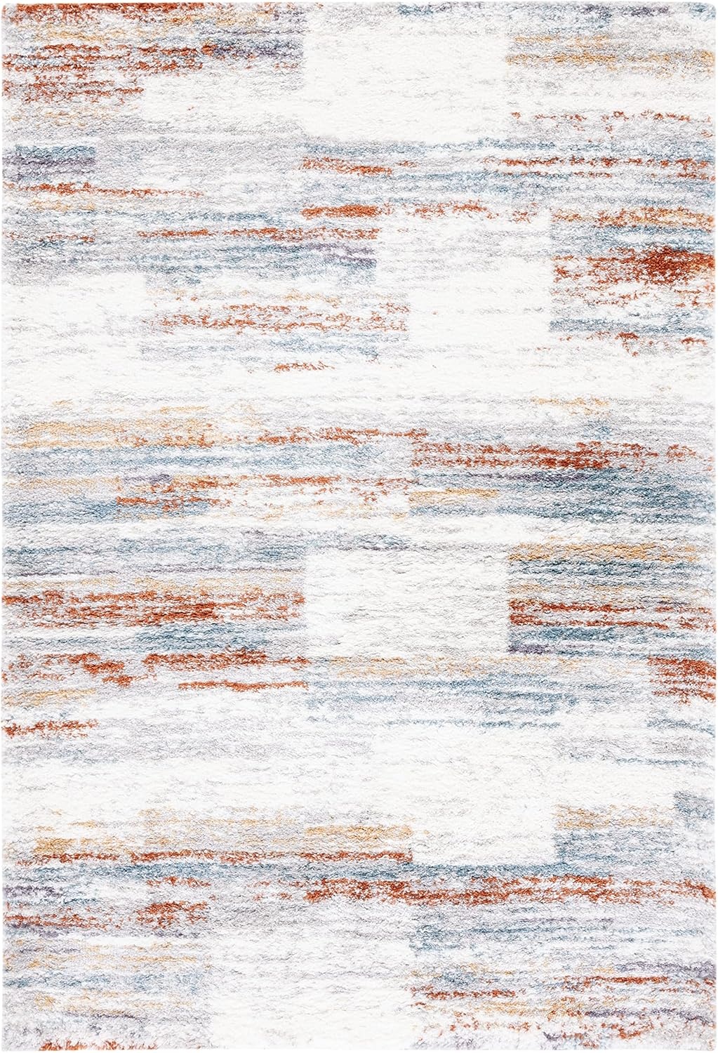 image:imageSAFAVIEH Area Rug 8x10 Berber Shag Collection Large Grey amp Light Grey Modern Design NonShedding amp Easy Cleaning Plush Thick Pile Ideal for Living Room Bedroom Dining Space BER541FBlue RustIvory