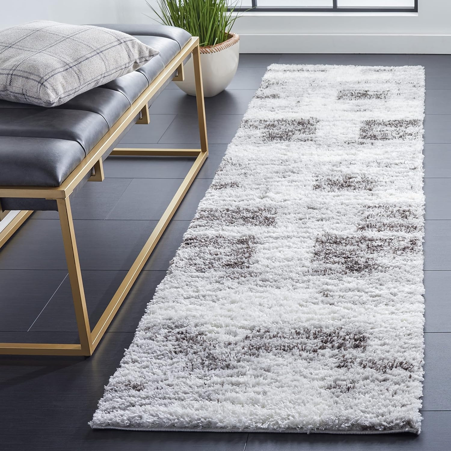 image:imageSAFAVIEH Area Rug 8x10 Berber Shag Collection Large Grey amp Light Grey Modern Design NonShedding amp Easy Cleaning Plush Thick Pile Ideal for Living Room Bedroom Dining Space BER541FGreyLight Grey