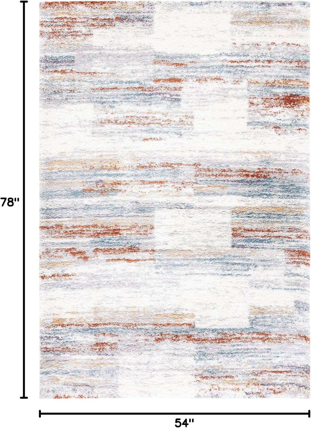 image:imageSAFAVIEH Area Rug 8x10 Berber Shag Collection Large Grey amp Light Grey Modern Design NonShedding amp Easy Cleaning Plush Thick Pile Ideal for Living Room Bedroom Dining Space BER541FBlue RustIvory