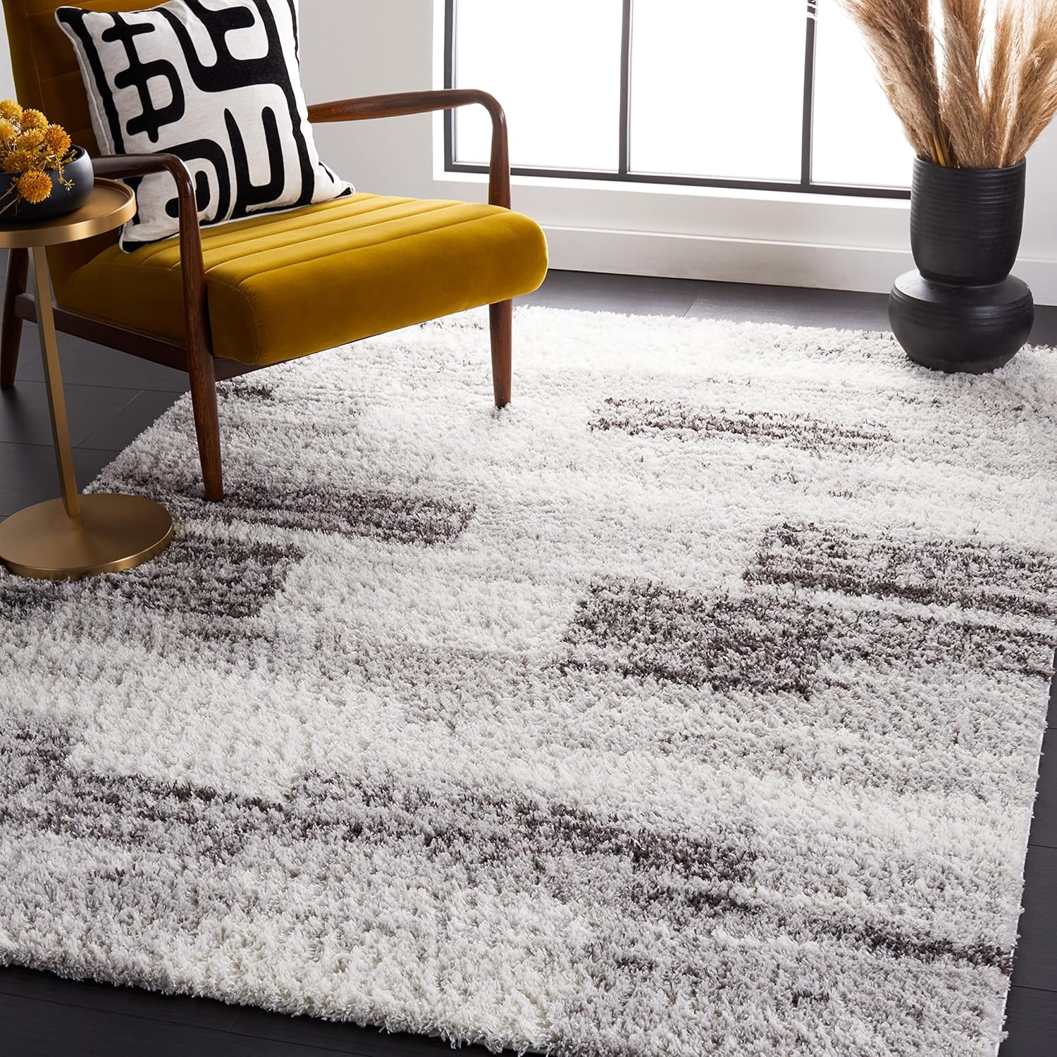 image:imageSAFAVIEH Area Rug 8x10 Berber Shag Collection Large Grey amp Light Grey Modern Design NonShedding amp Easy Cleaning Plush Thick Pile Ideal for Living Room Bedroom Dining Space BER541FGreyLight Grey