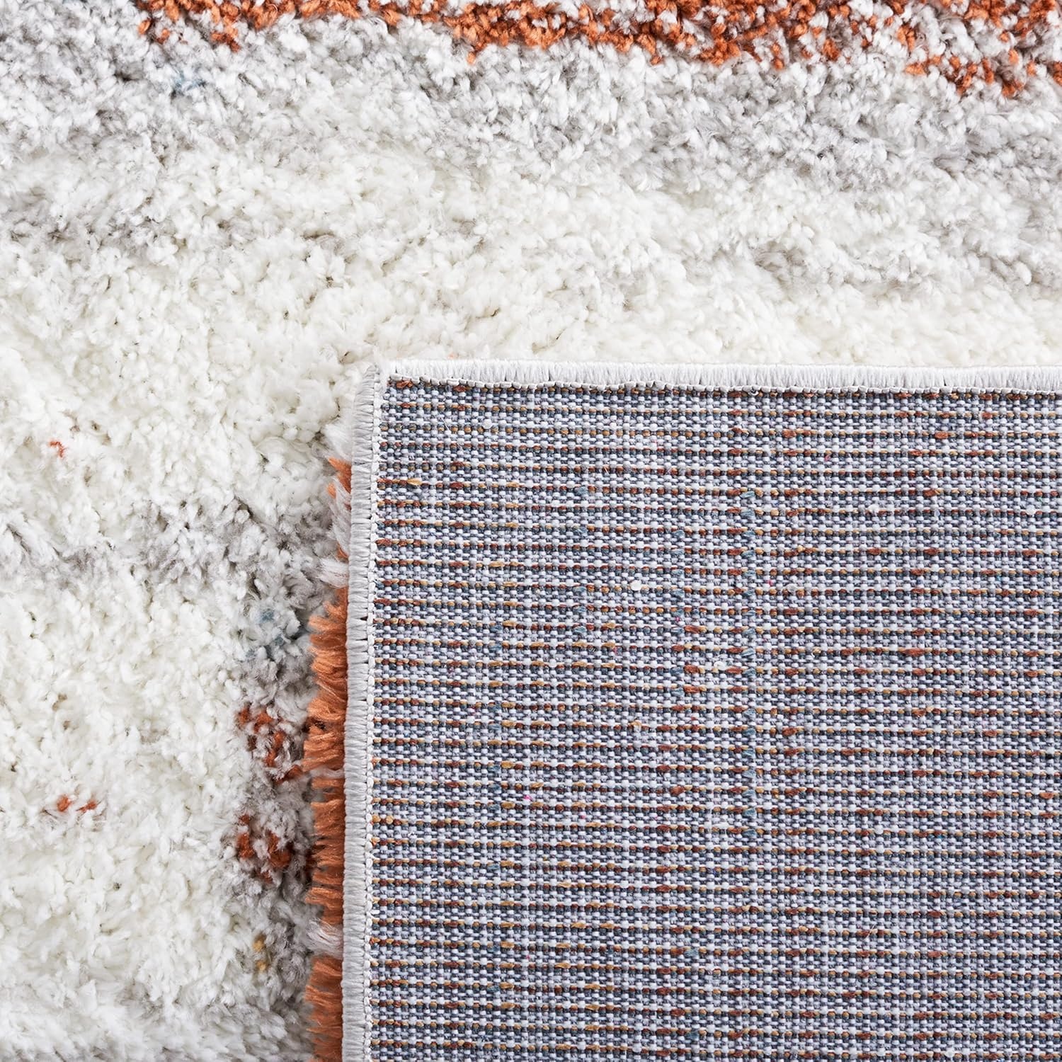 image:imageSAFAVIEH Area Rug 8x10 Berber Shag Collection Large Grey amp Light Grey Modern Design NonShedding amp Easy Cleaning Plush Thick Pile Ideal for Living Room Bedroom Dining Space BER541FBlue RustIvory