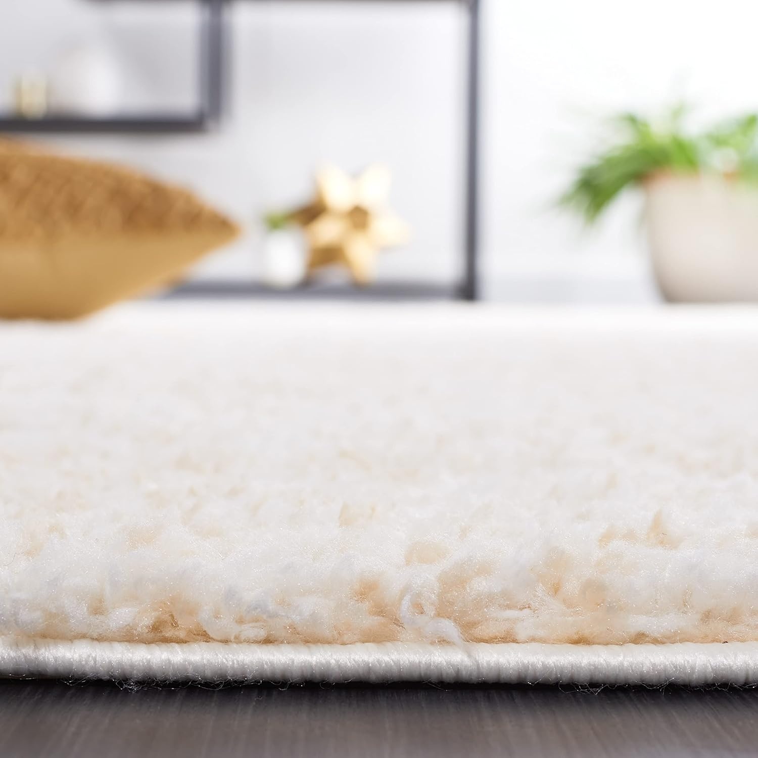 image:imageSAFAVIEH Area Rug 8x10 Berber Shag Collection Large Ivory amp Beige Modern Design NonShedding amp Easy Cleaning Plush Thick Pile Ideal for Living Room Bedroom Dining Space BER563AIvoryBeige