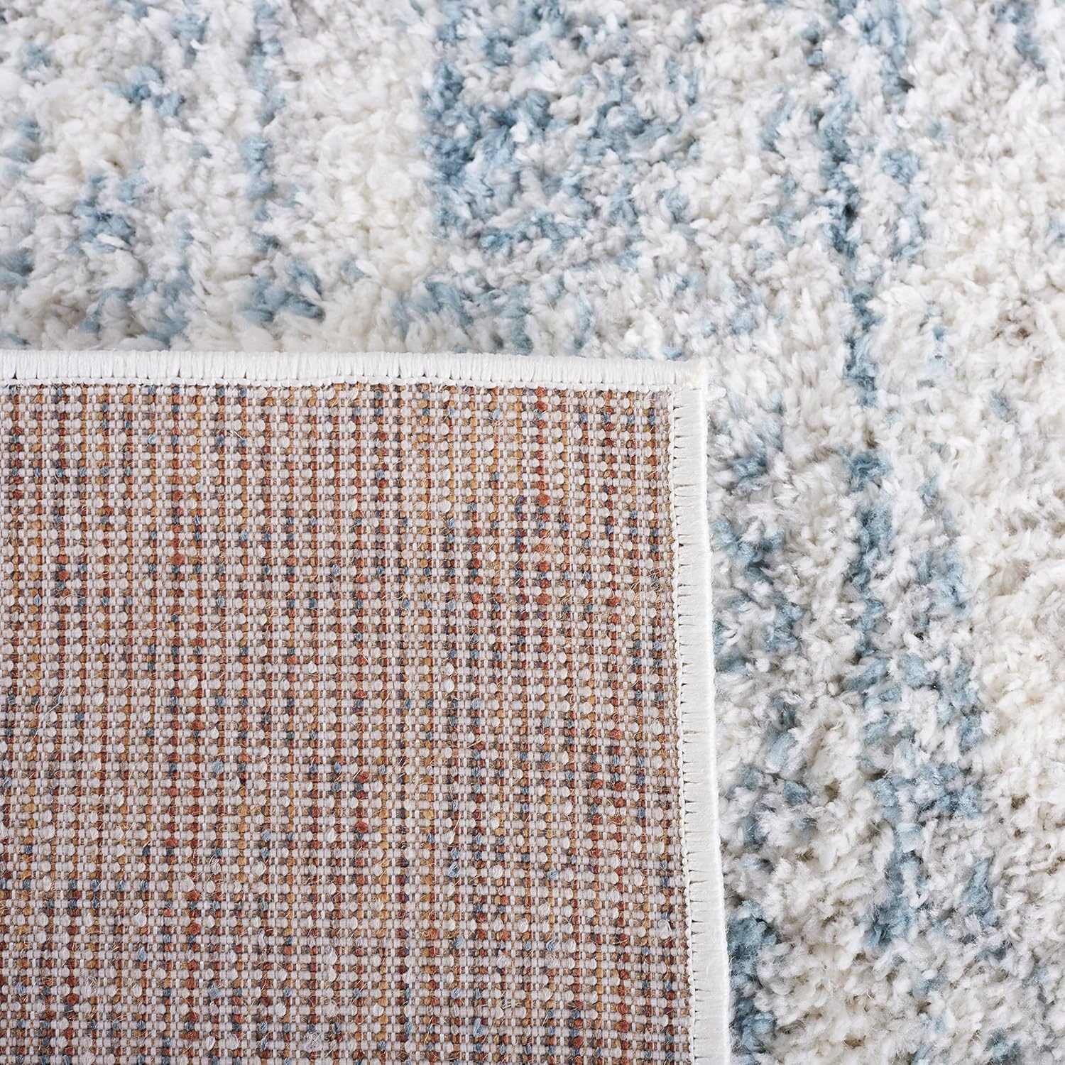 image:imageSAFAVIEH Area Rug 8x10 Berber Shag Collection Large Ivory amp Beige Modern Design NonShedding amp Easy Cleaning Plush Thick Pile Ideal for Living Room Bedroom Dining Space BER563AIvoryLight Aqua