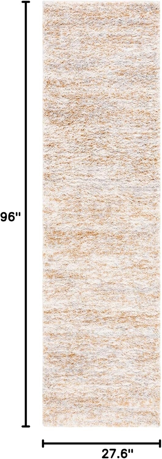 image:imageSAFAVIEH Area Rug 8x10 Berber Shag Collection Large Ivory amp Beige Modern Design NonShedding amp Easy Cleaning Plush Thick Pile Ideal for Living Room Bedroom Dining Space BER563AIvoryLight Gold