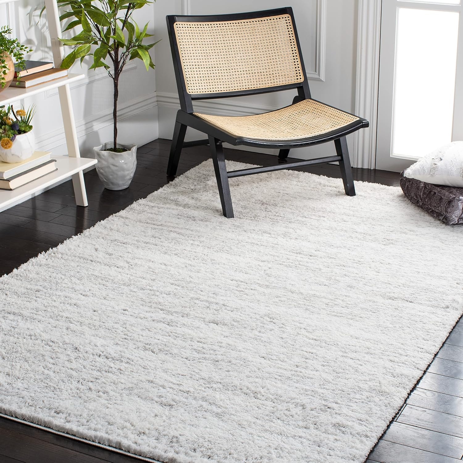 image:imageSAFAVIEH Area Rug 8x10 Berber Shag Collection Large Ivory amp Beige Modern Design NonShedding amp Easy Cleaning Plush Thick Pile Ideal for Living Room Bedroom Dining Space BER563AIvoryLight Grey