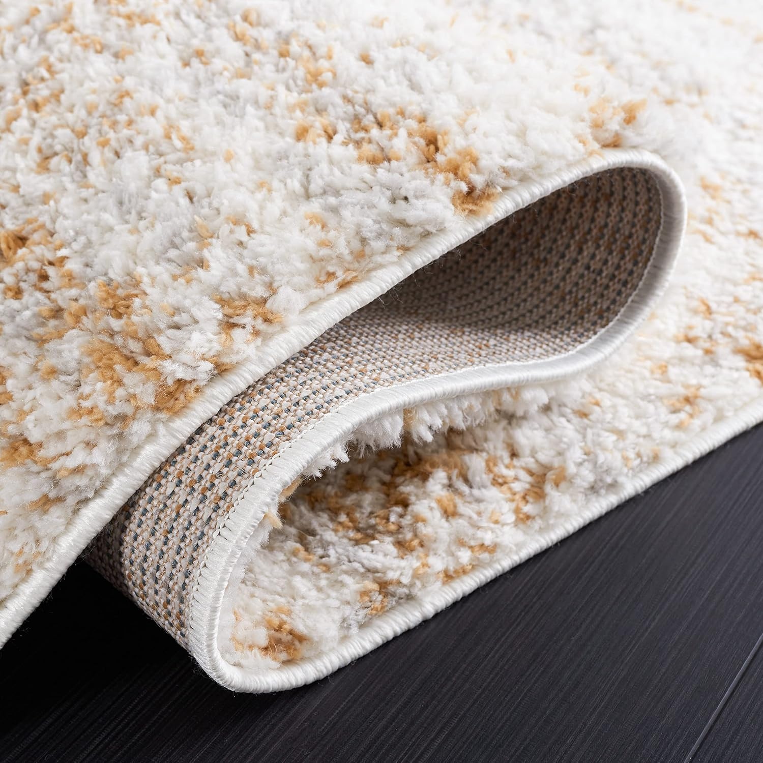image:imageSAFAVIEH Area Rug 8x10 Berber Shag Collection Large Ivory amp Beige Modern Design NonShedding amp Easy Cleaning Plush Thick Pile Ideal for Living Room Bedroom Dining Space BER563AIvoryLight Gold