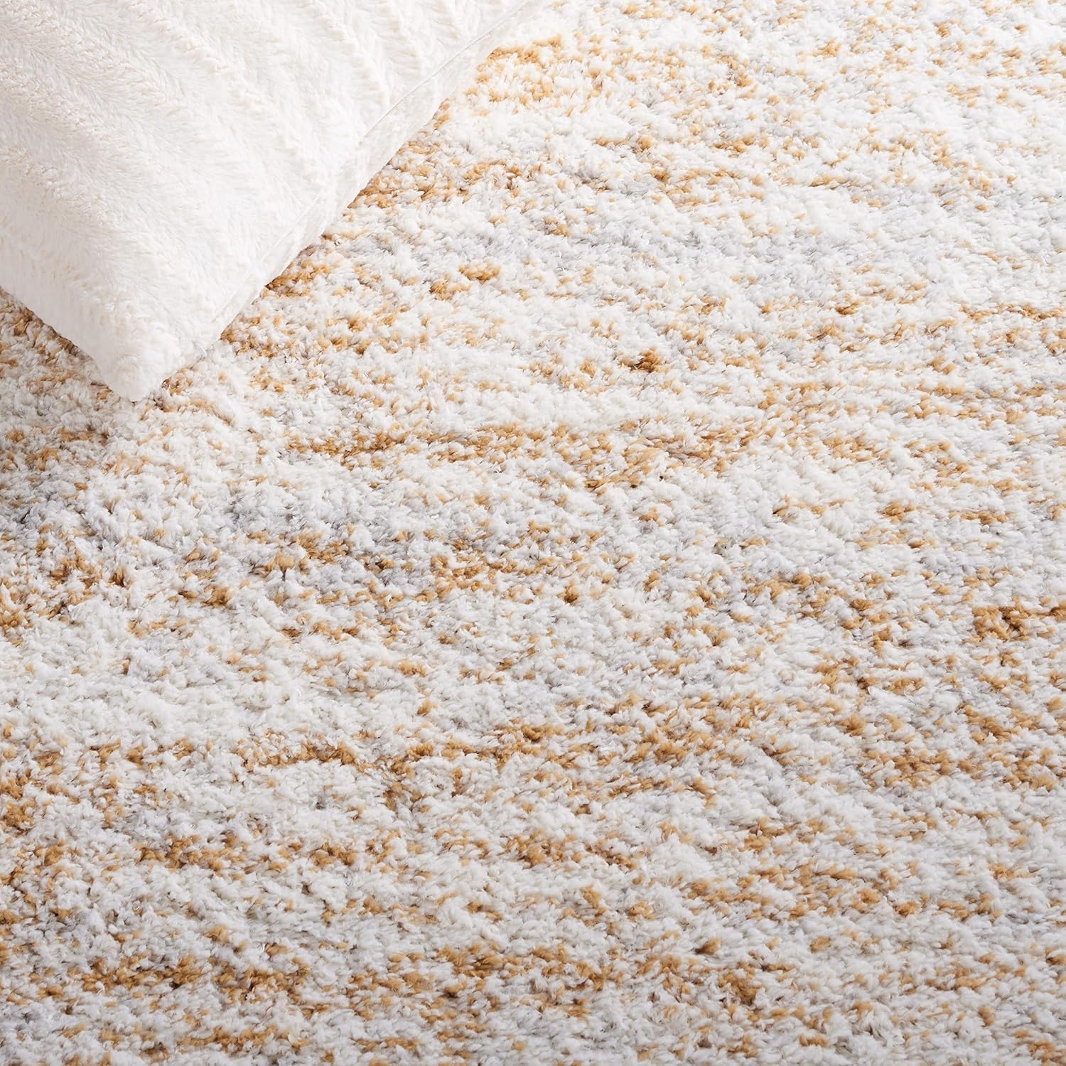 image:imageSAFAVIEH Area Rug 8x10 Berber Shag Collection Large Ivory amp Beige Modern Design NonShedding amp Easy Cleaning Plush Thick Pile Ideal for Living Room Bedroom Dining Space BER563AIvoryLight Gold