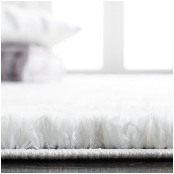 image:imageSAFAVIEH Area Rug 8x10 Berber Shag Collection Large Ivory amp Beige Modern Design NonShedding amp Easy Cleaning Plush Thick Pile Ideal for Living Room Bedroom Dining Space BER563AIvoryLight Grey