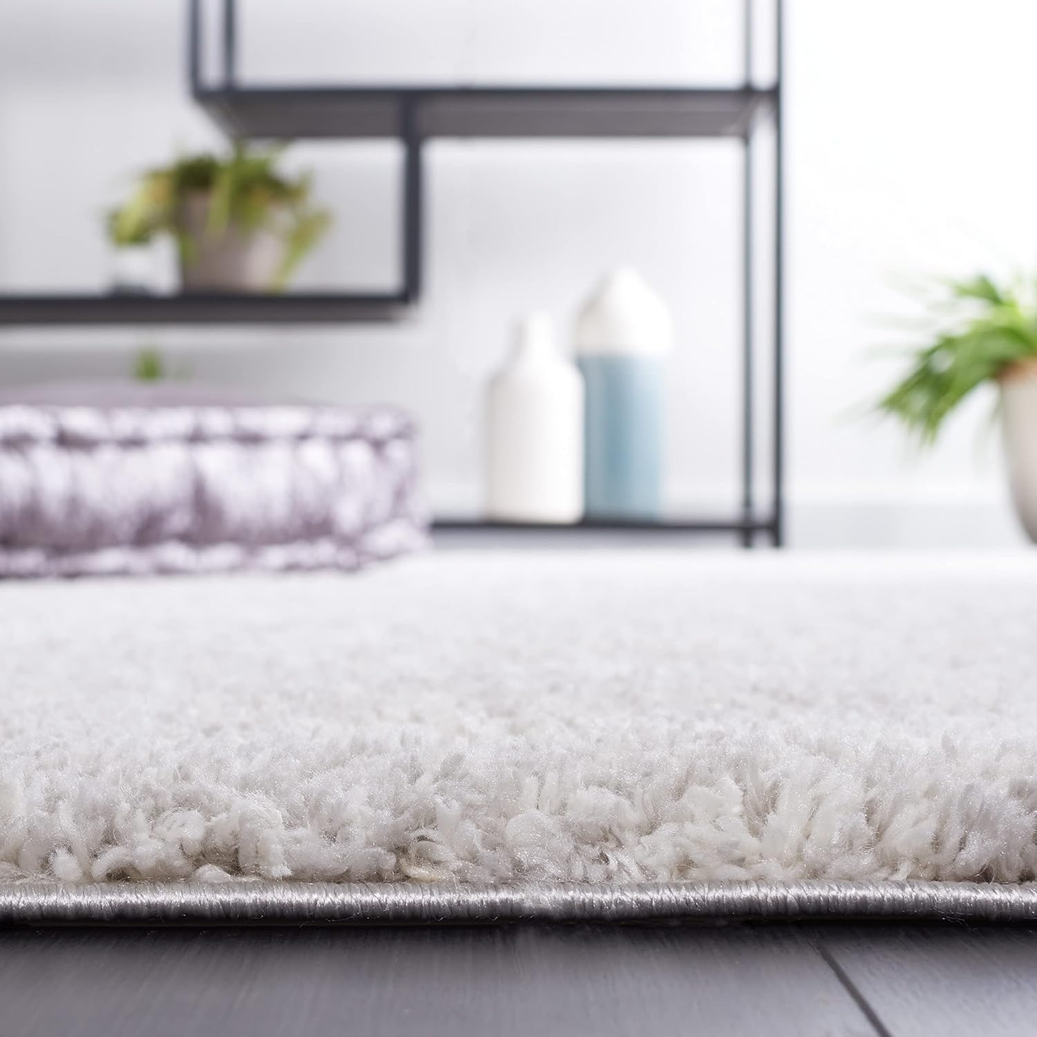 image:imageSAFAVIEH Area Rug 8x10 Berber Shag Collection Large Ivory amp Beige Modern Design NonShedding amp Easy Cleaning Plush Thick Pile Ideal for Living Room Bedroom Dining Space BER563AGreyIvory