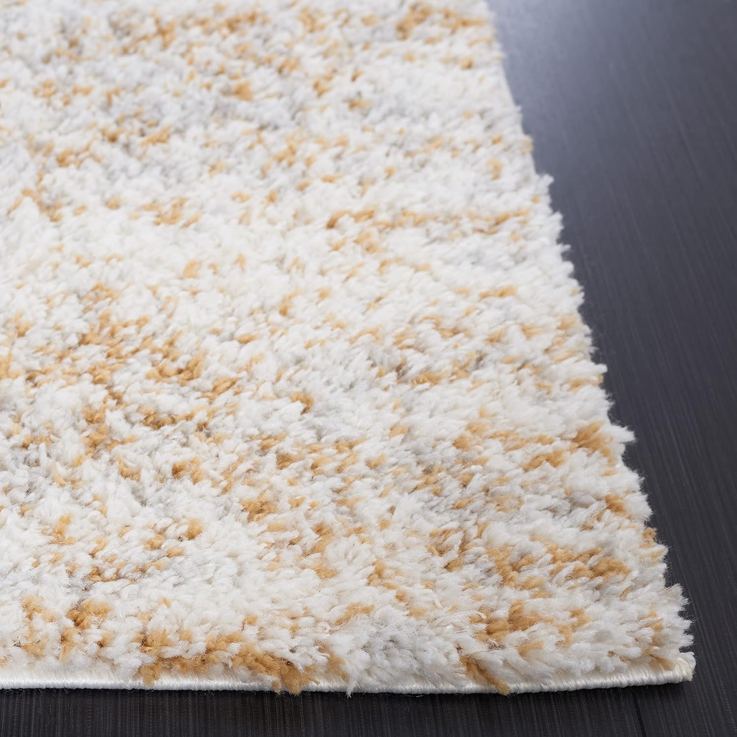image:imageSAFAVIEH Area Rug 8x10 Berber Shag Collection Large Ivory amp Beige Modern Design NonShedding amp Easy Cleaning Plush Thick Pile Ideal for Living Room Bedroom Dining Space BER563AIvoryLight Gold