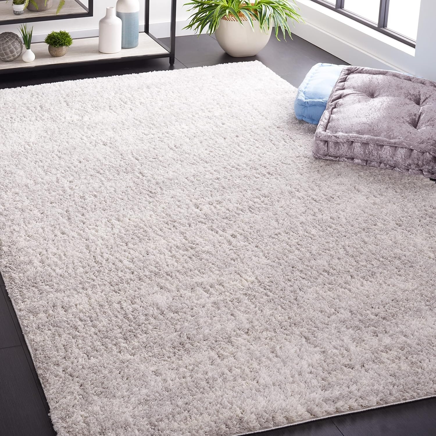 image:imageSAFAVIEH Area Rug 8x10 Berber Shag Collection Large Ivory amp Beige Modern Design NonShedding amp Easy Cleaning Plush Thick Pile Ideal for Living Room Bedroom Dining Space BER563AGreyIvory